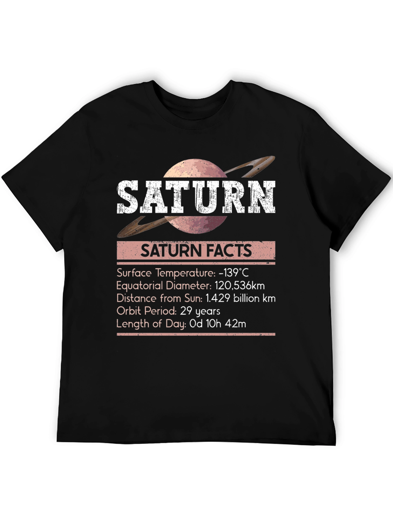 Saturn Facts Graphic Tee - Space Science Shirt