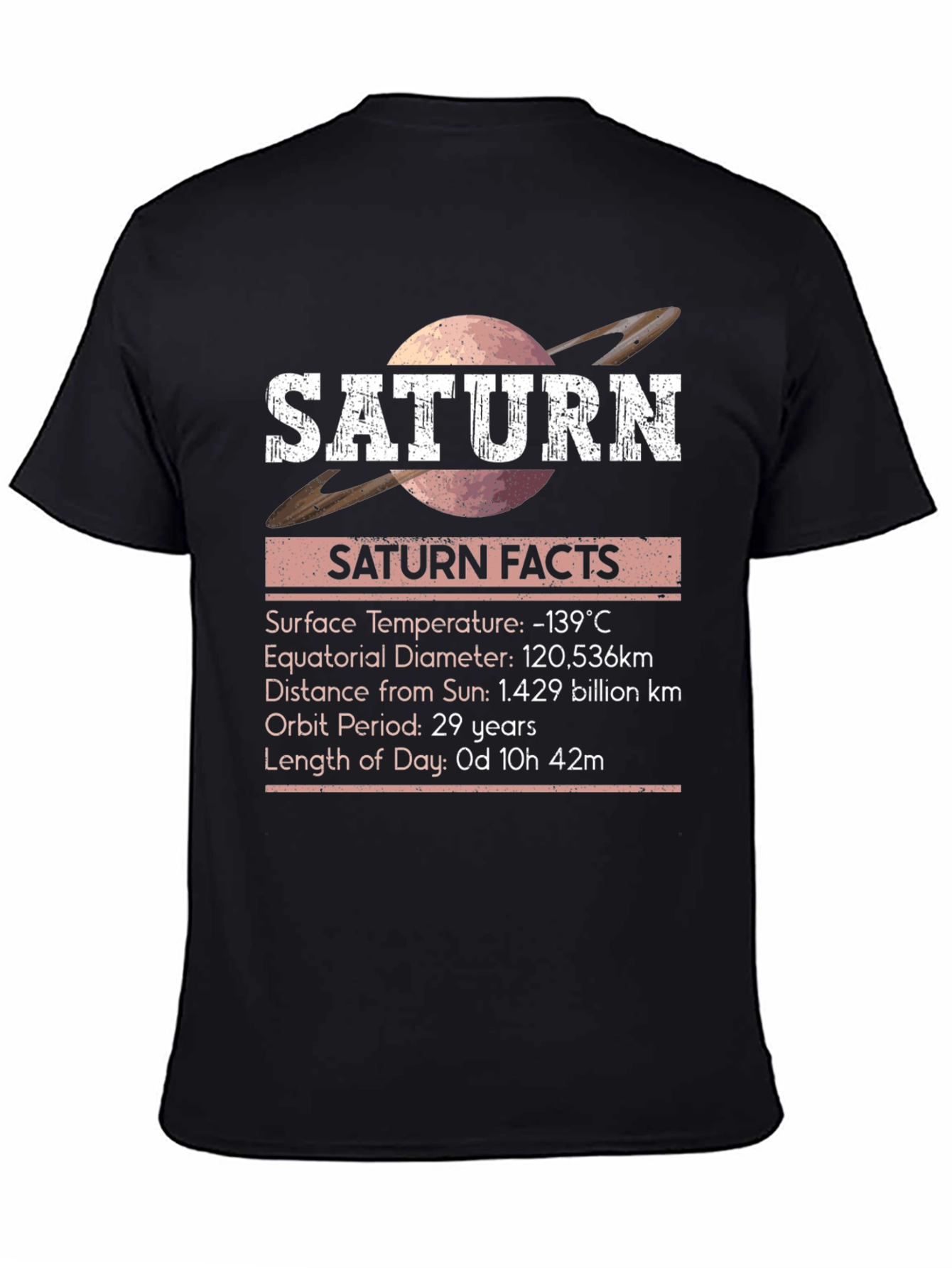 Saturn Facts Graphic Tee - Space Science Shirt