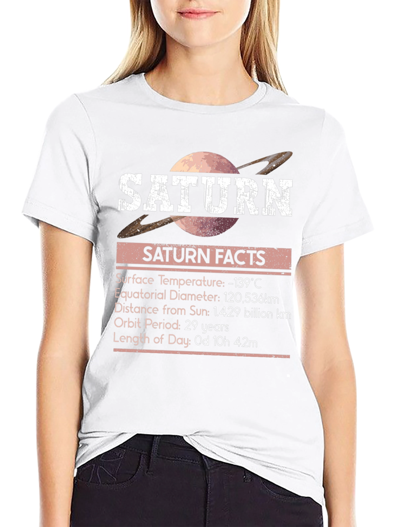 Saturn Facts Graphic Tee - Space Science Shirt