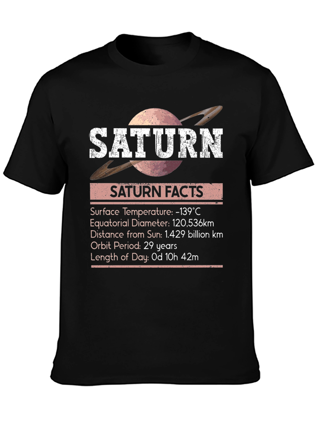 Saturn Facts Graphic Tee - Space Science Shirt