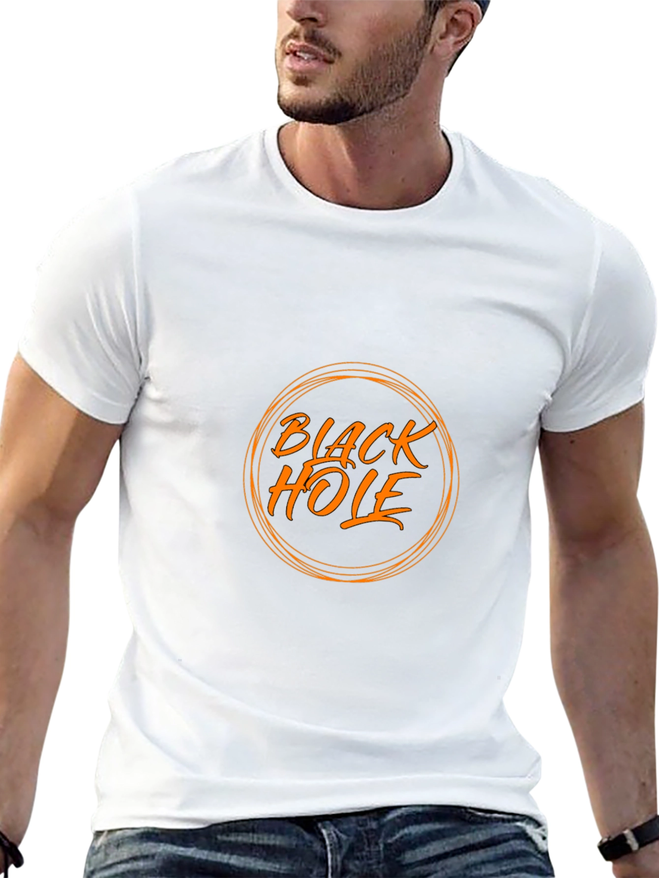 Black Hole Graphic Tee - Trendy Casual Wear