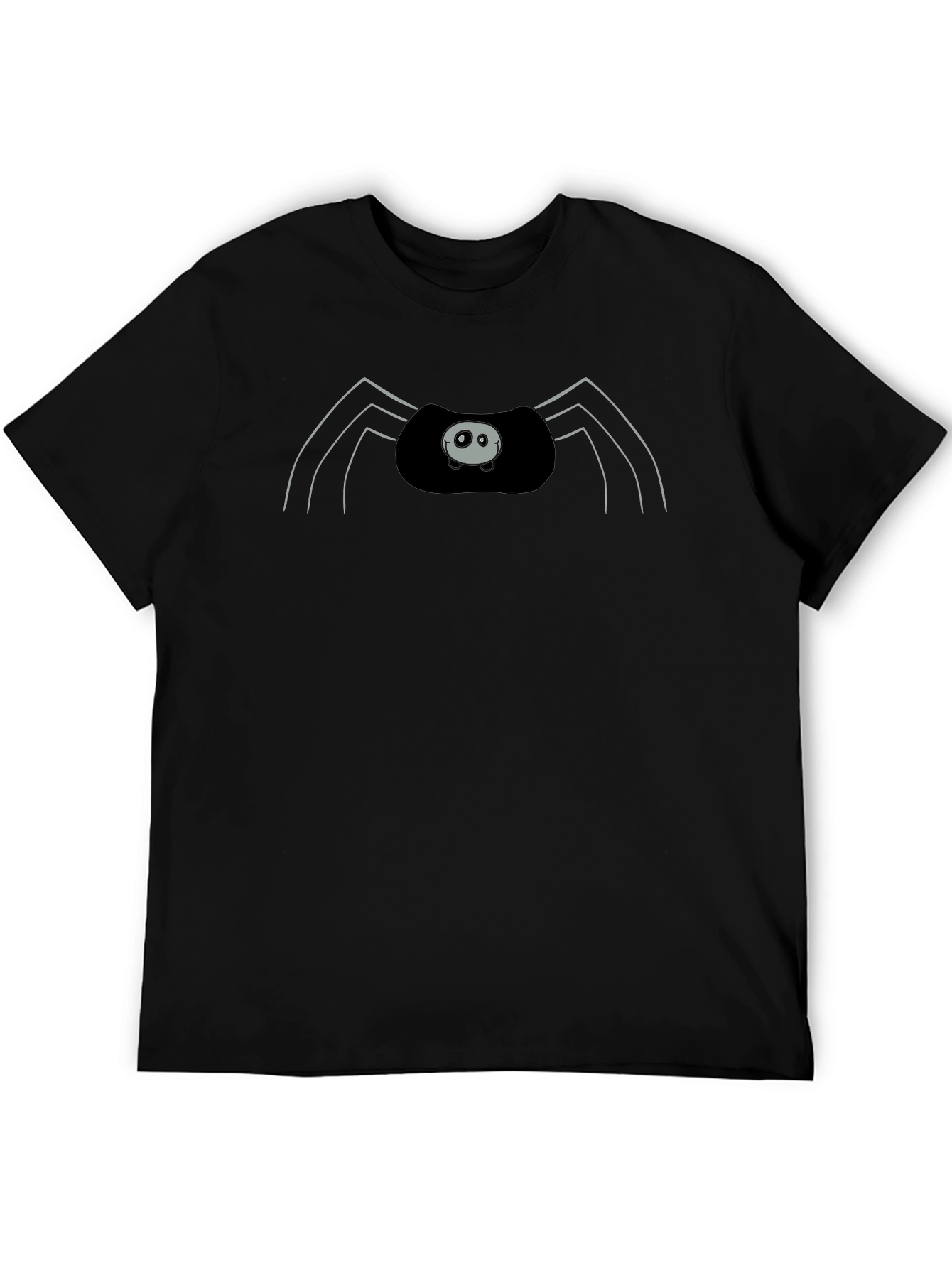Cute Spider Graphic Print Black T-Shirt