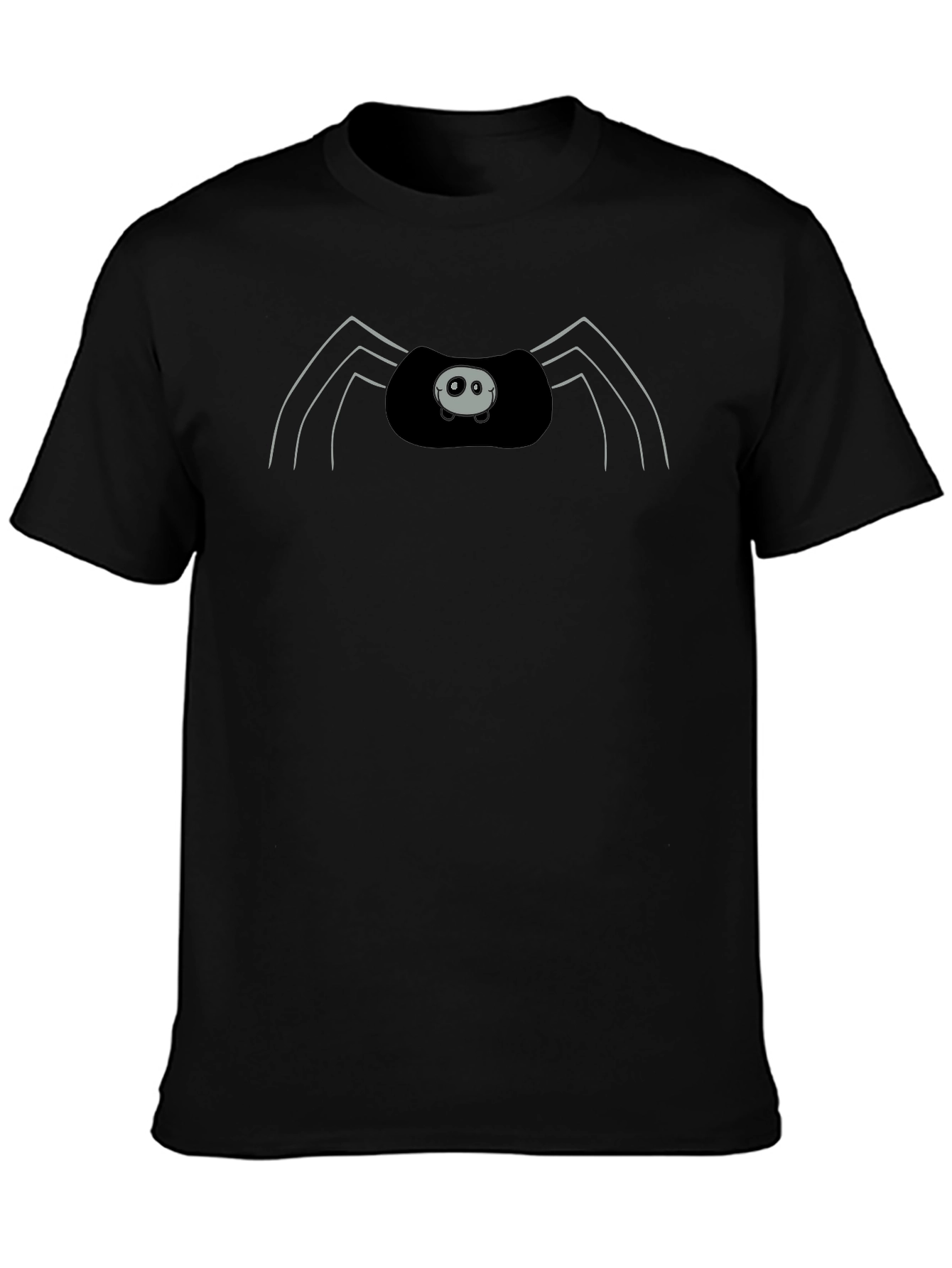 Cute Spider Graphic Print Black T-Shirt