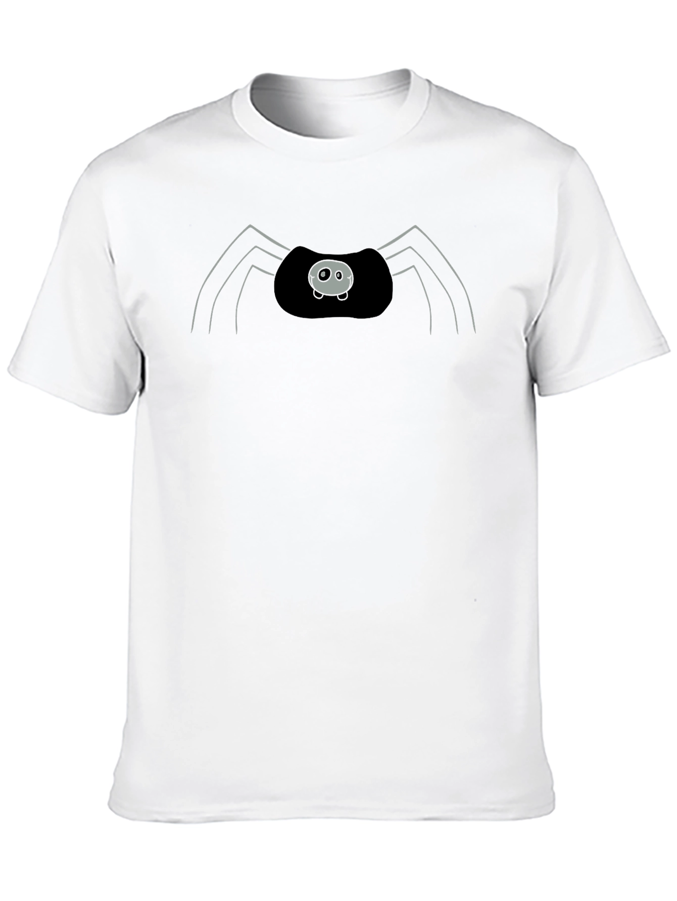Cute Spider Graphic Print Black T-Shirt