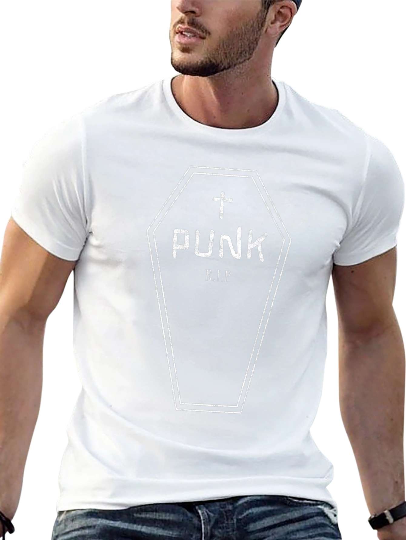 Punk RIP Coffin T-Shirt - Black Graphic Tee
