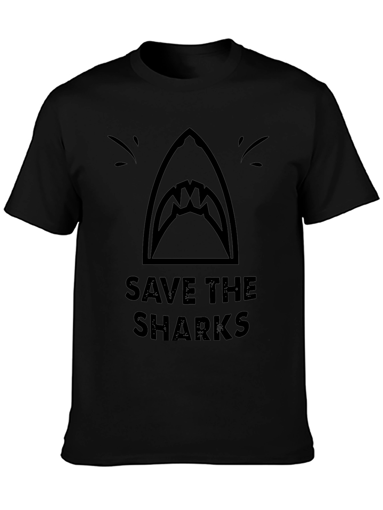 Save The Sharks Graphic Tee - Black