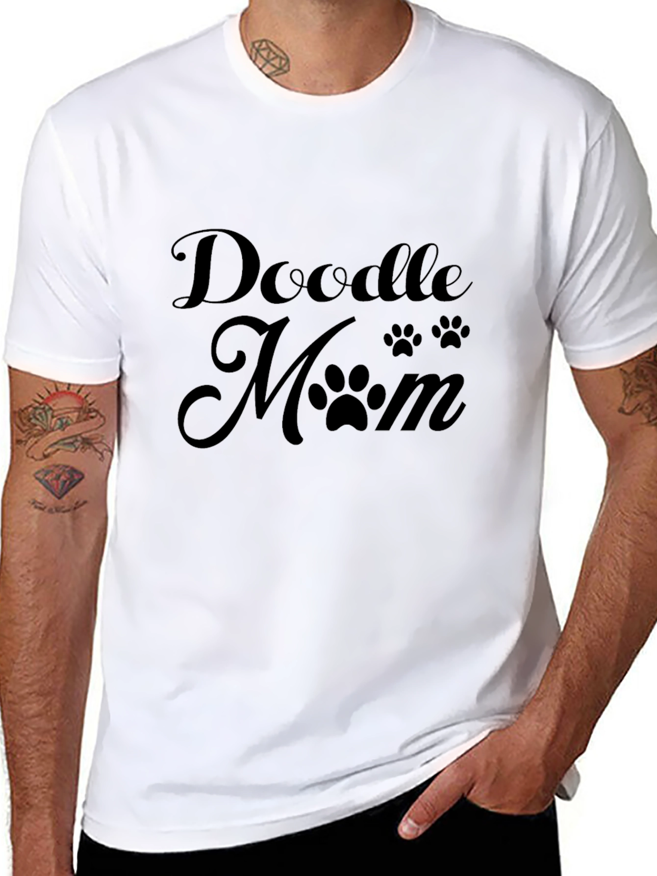 Doodle Mom T-Shirt: Cute Paw Print Design