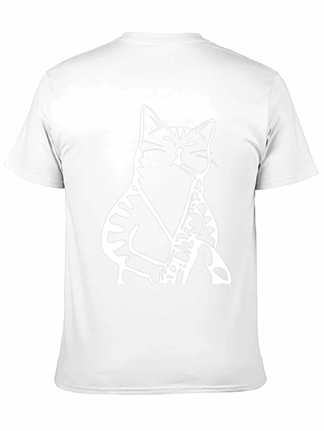 Cat Saxophone Graphic Tee - Black Cotton T-Shirt