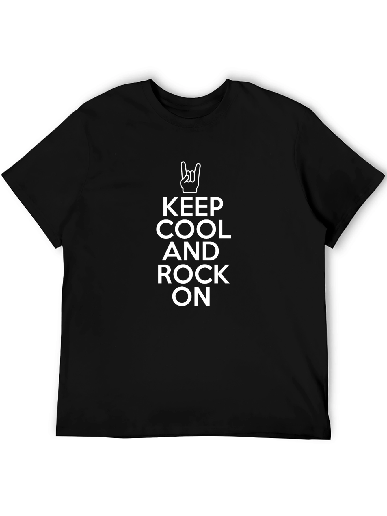 Keep Cool and Rock On Black Graphic Tee