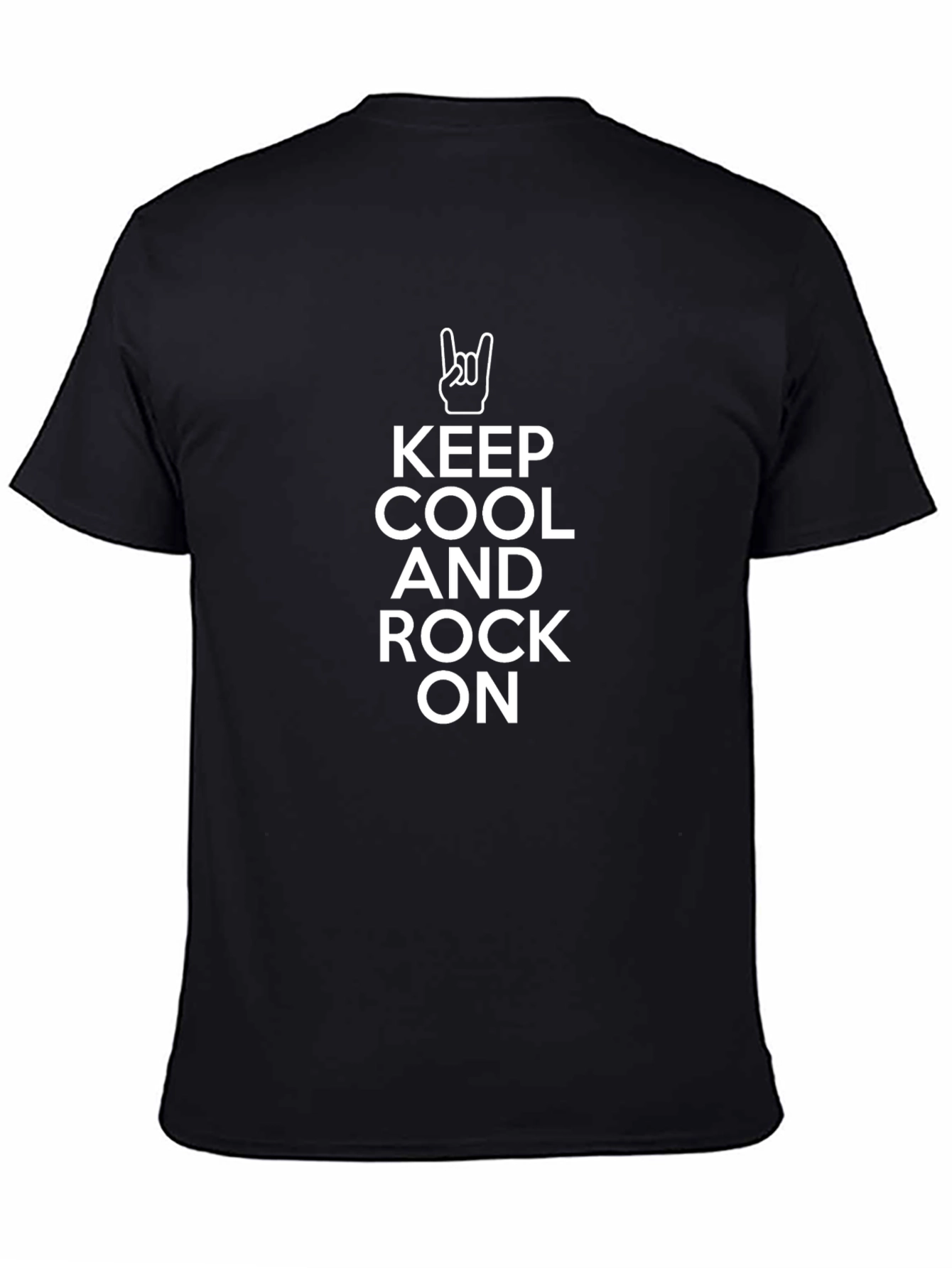 Keep Cool and Rock On Black Graphic Tee