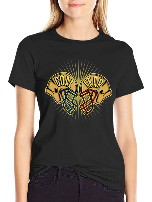Goal vs Fear Football Helmet Graphic T-Shirt
