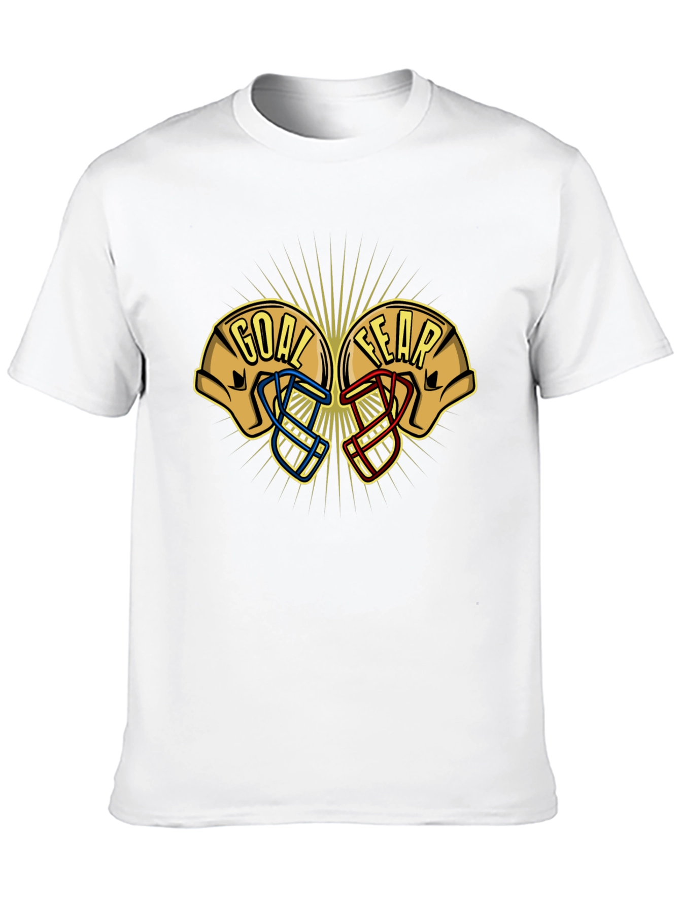 Goal vs Fear Football Helmet Graphic T-Shirt