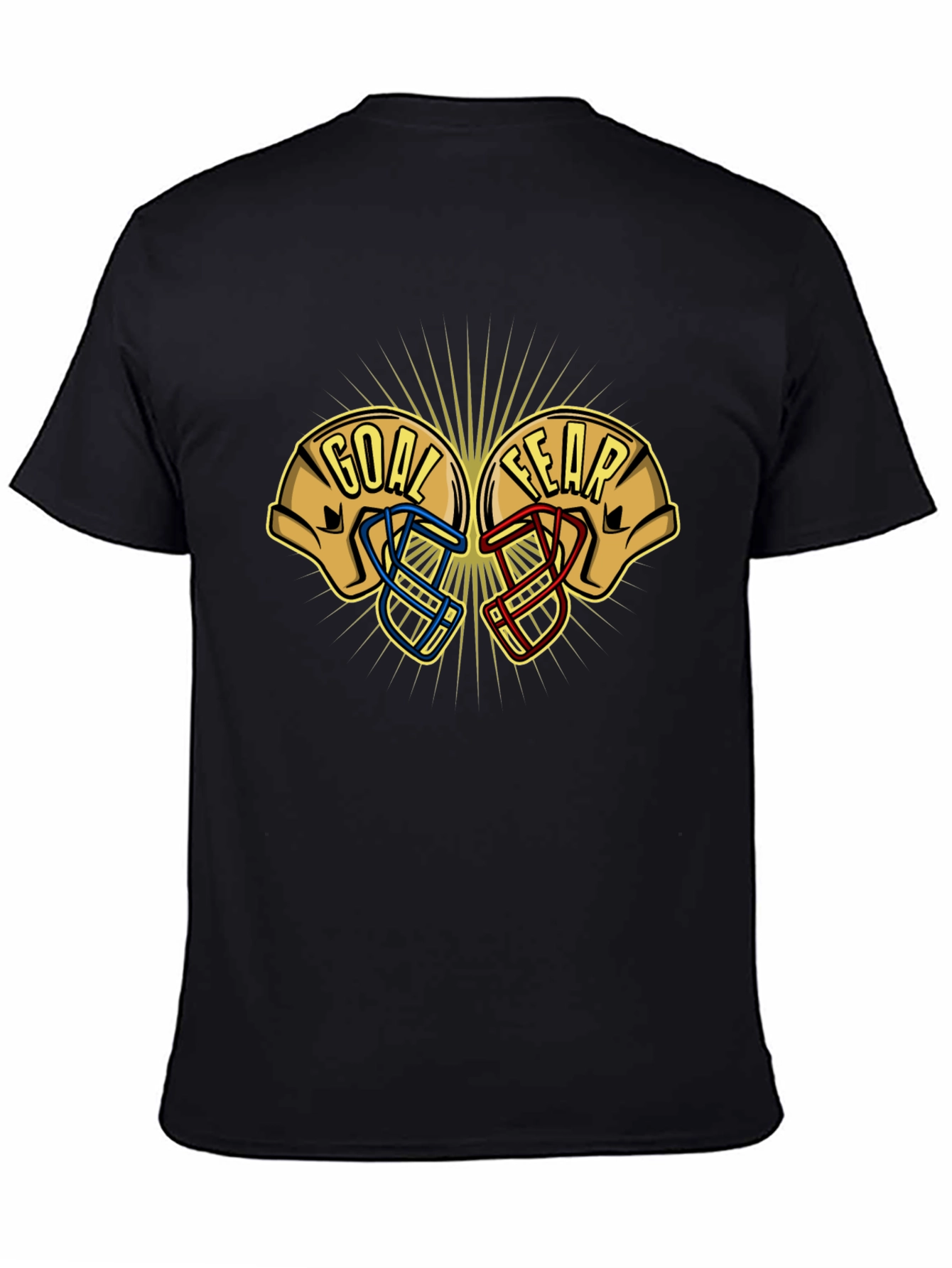 Goal vs Fear Football Helmet Graphic T-Shirt