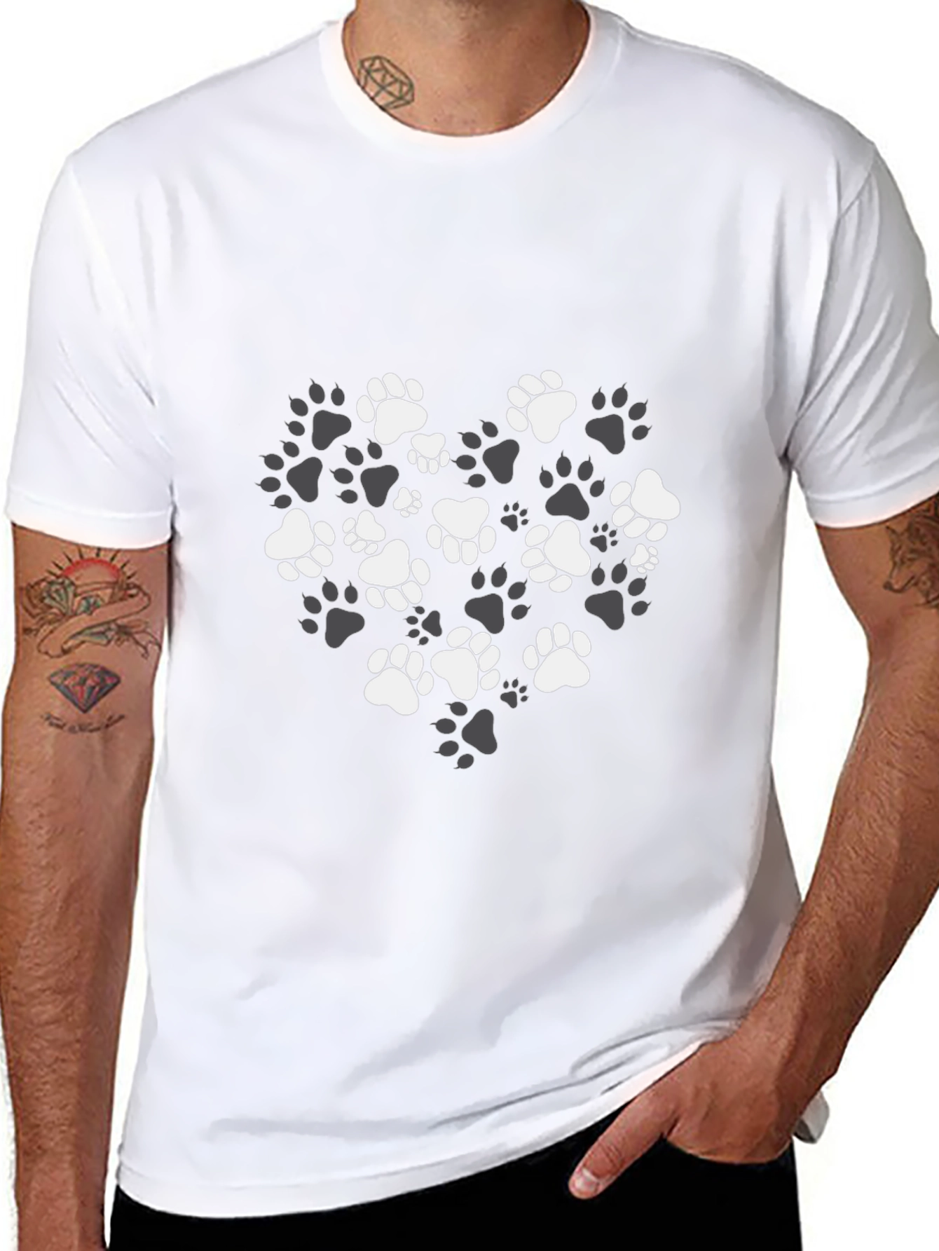 Paw Print Heart T-Shirt – Stylish Dog Lover Graphic Tee Gift