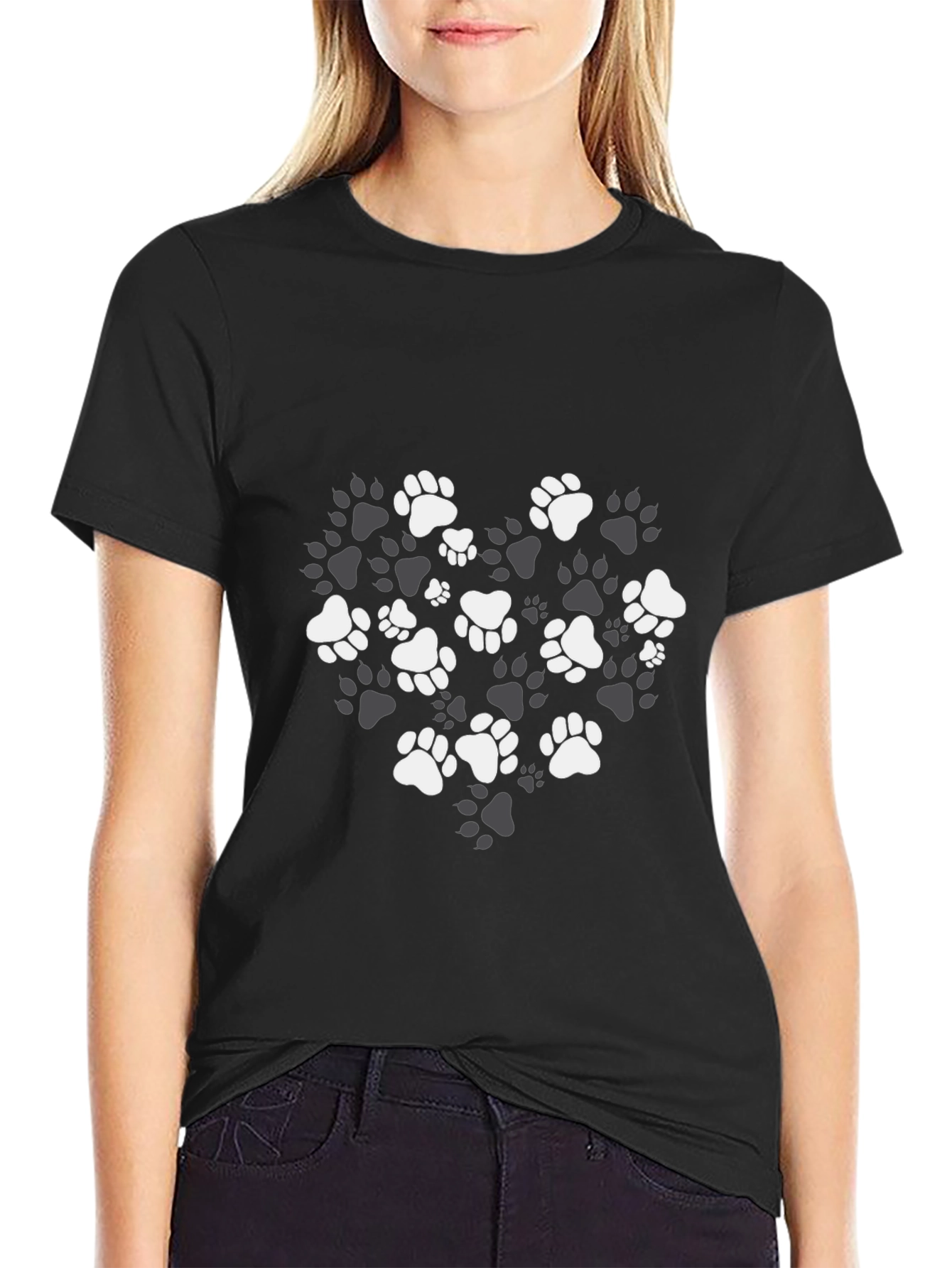 Paw Print Heart T-Shirt – Stylish Dog Lover Graphic Tee Gift