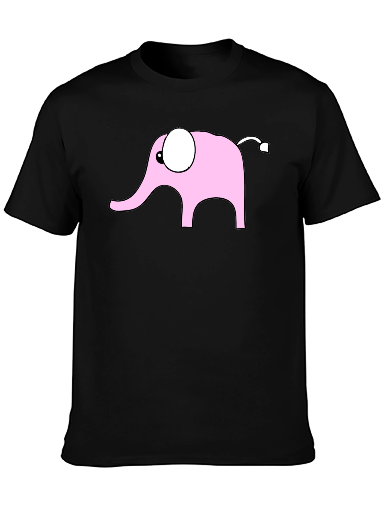 Elephant Graphic T-Shirt - Black Cotton Casual Tee