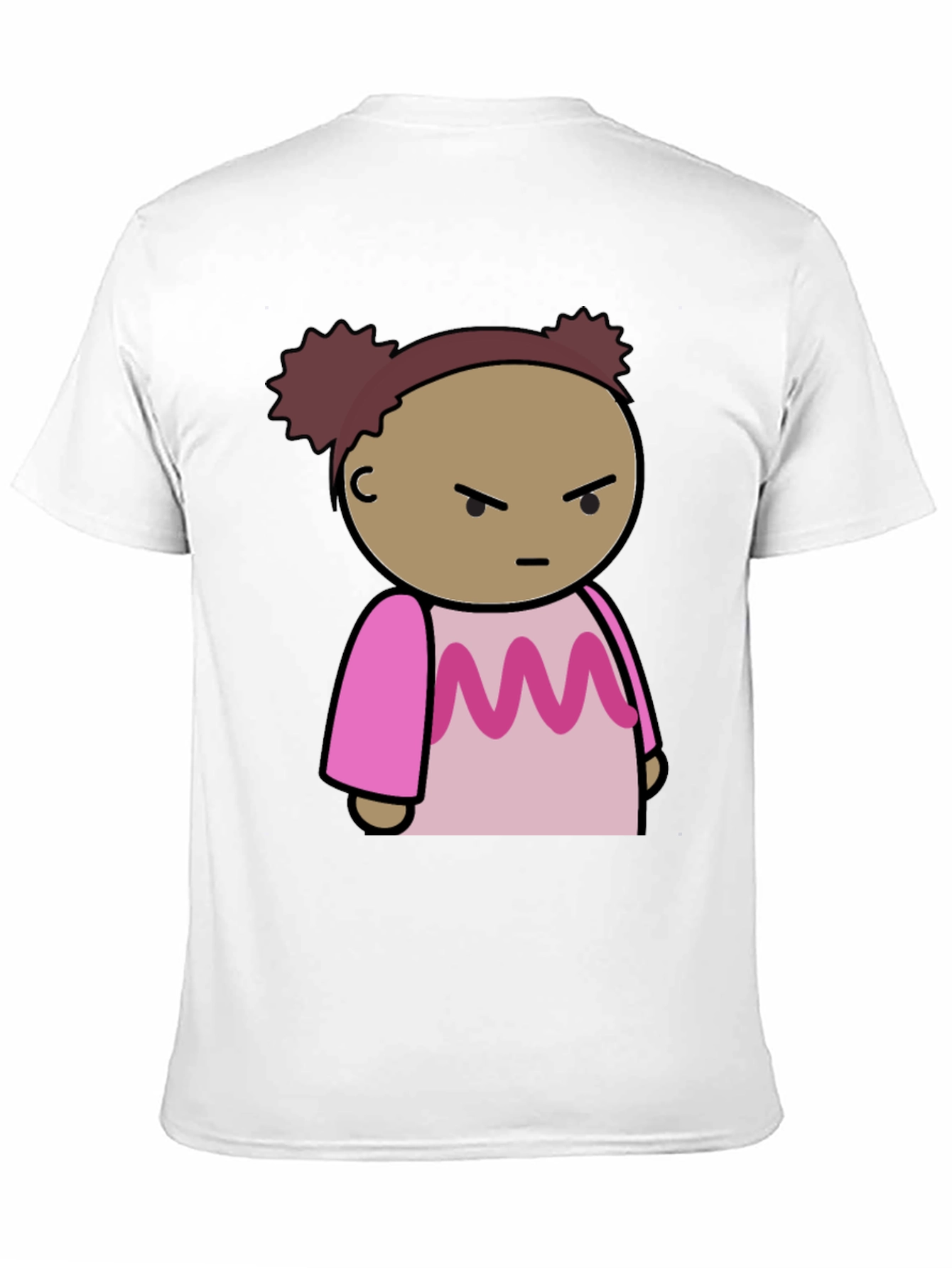 Cartoon Character Graphic Tee - Black Cotton