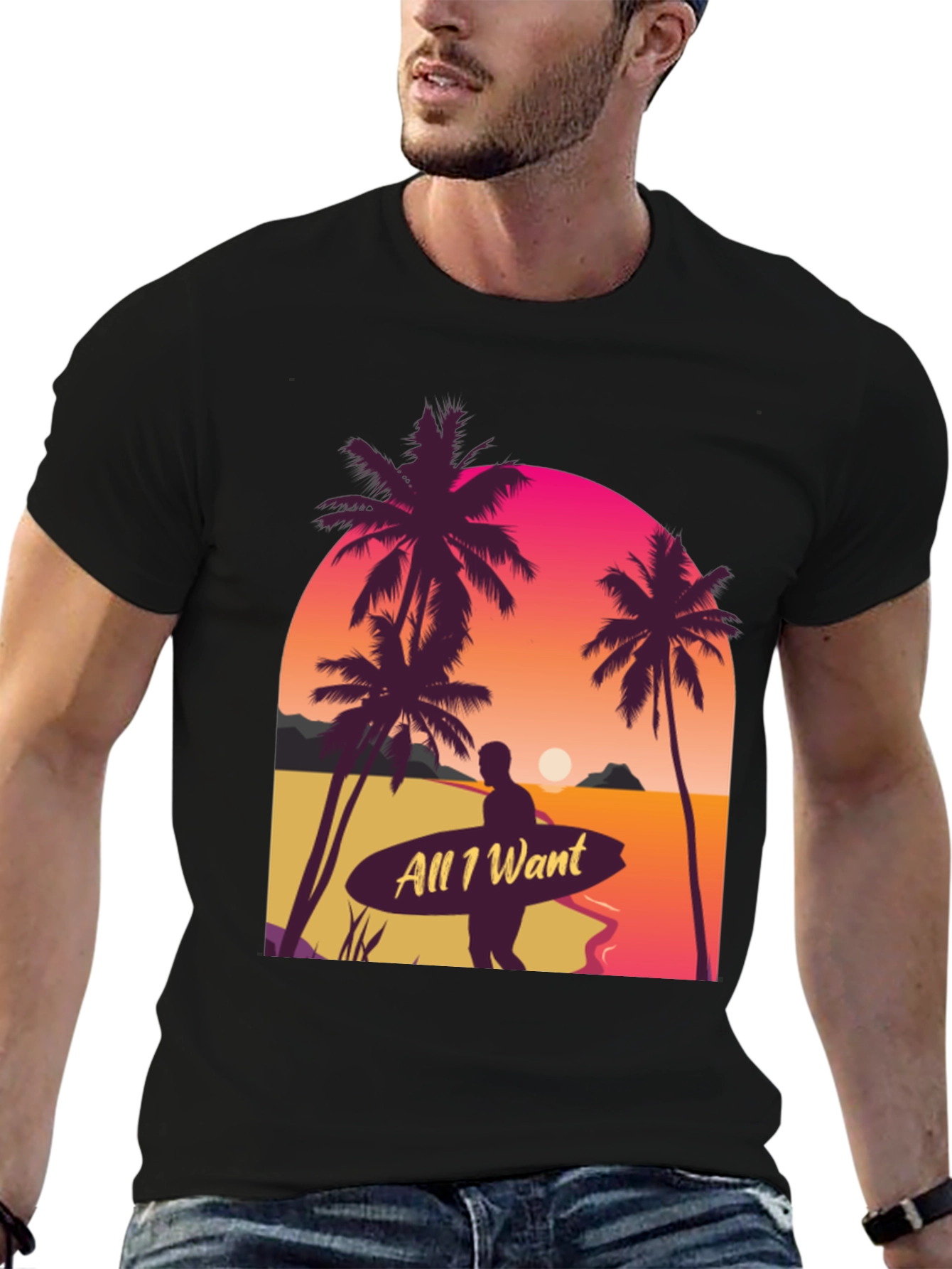 All I Want Surf T-Shirt - Beach Sunset