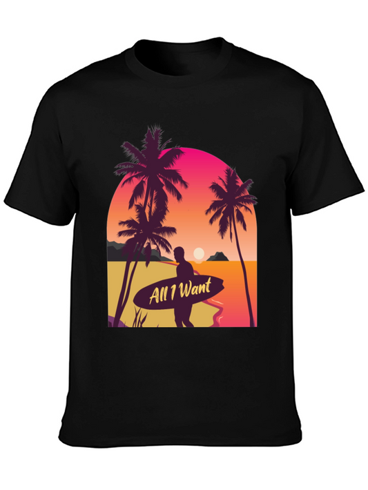 All I Want Surf T-Shirt - Beach Sunset