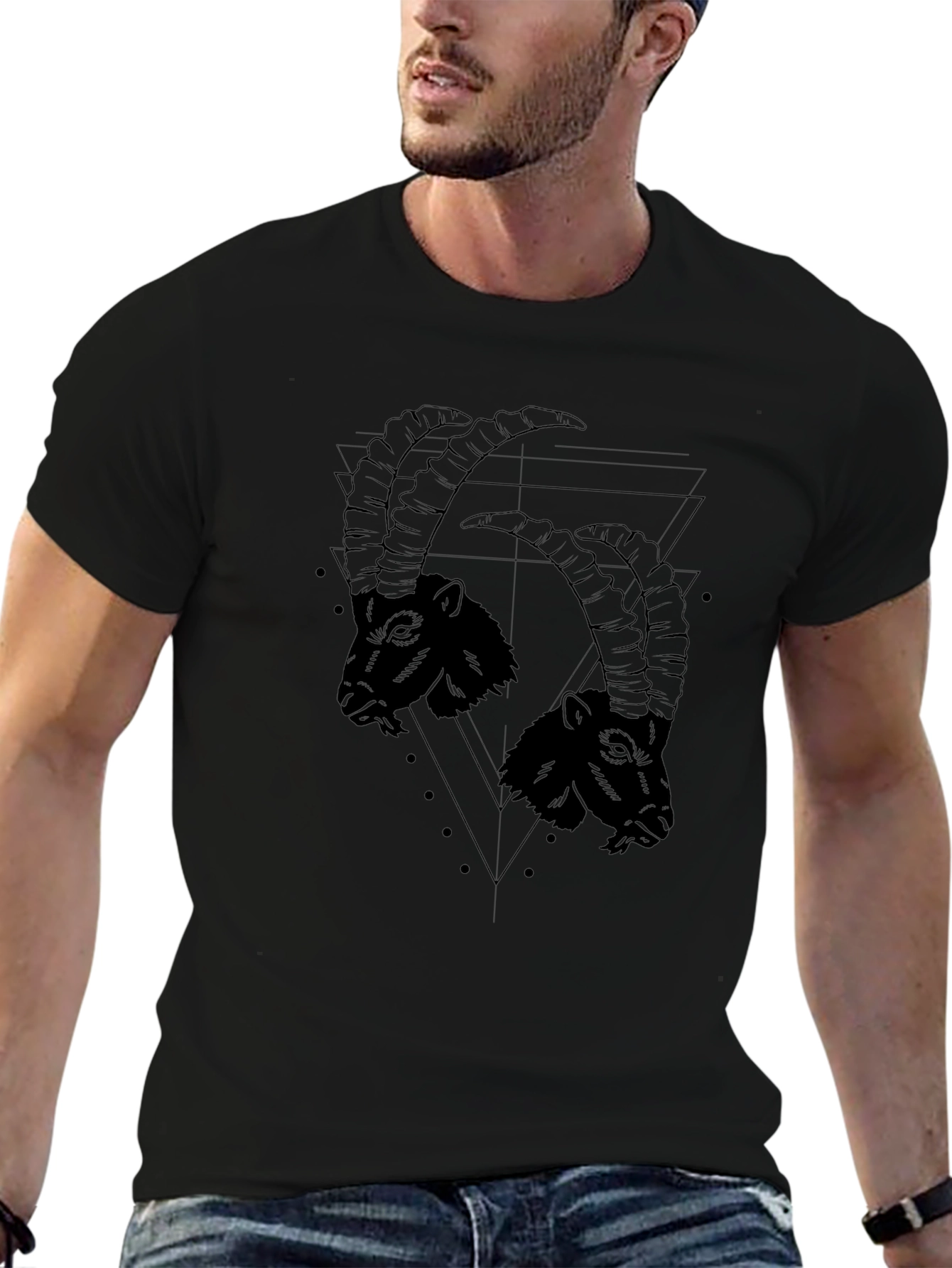 Black Goat Graphic Tee - Mens Fashion