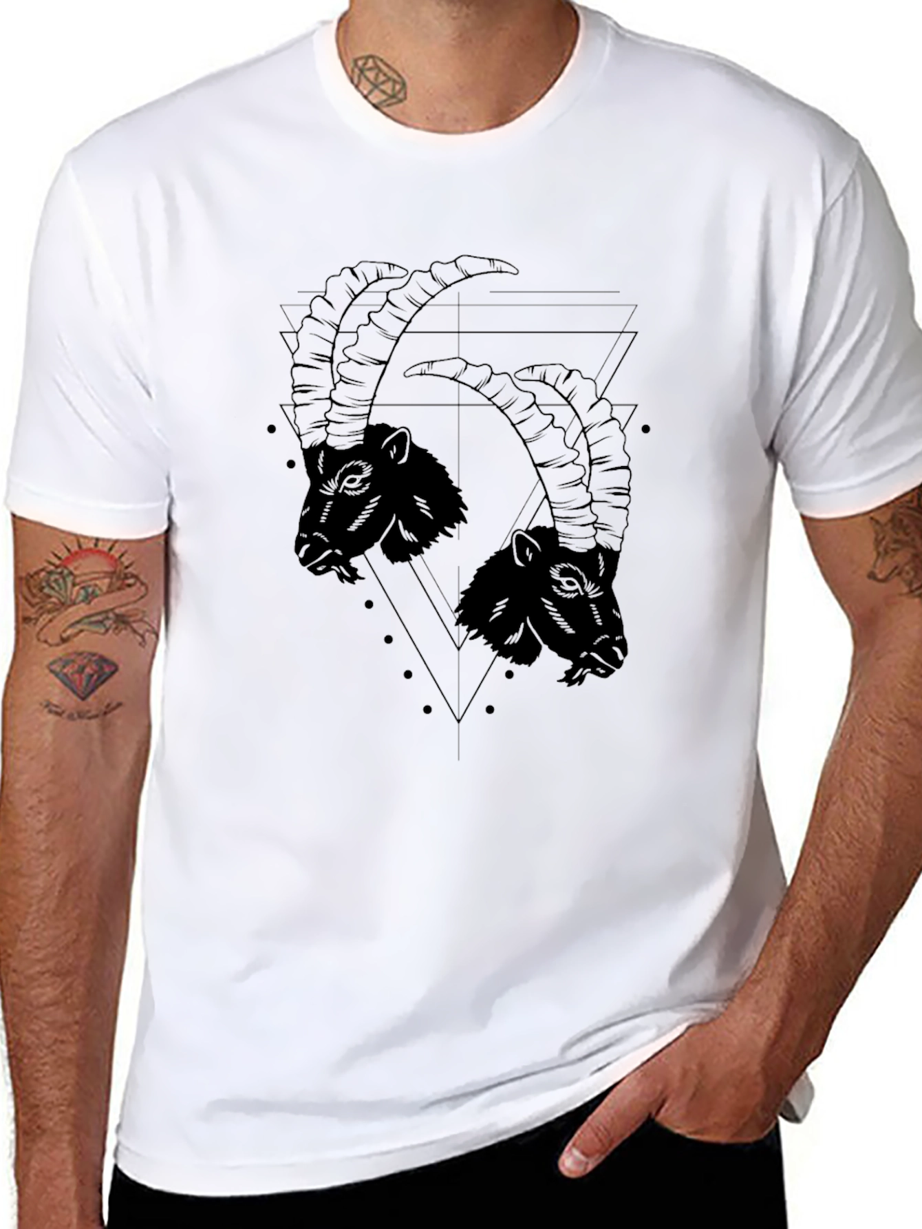 Black Goat Graphic Tee - Mens Fashion