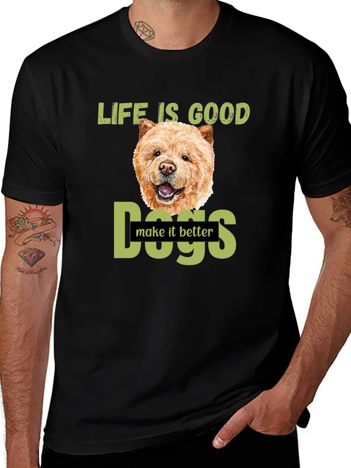 Life Is Good Dogs Make It Better T-Shirt – Chow Chow Dog Lover Tee