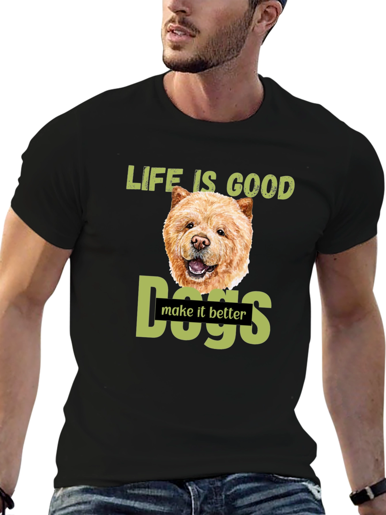 Life Is Good Dogs Make It Better T-Shirt – Chow Chow Dog Lover Tee