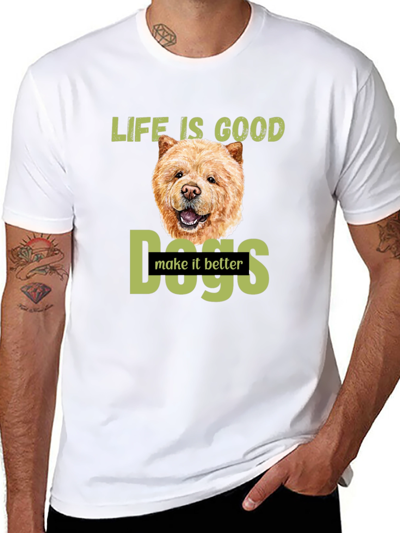 Life Is Good Dogs Make It Better T-Shirt – Chow Chow Dog Lover Tee