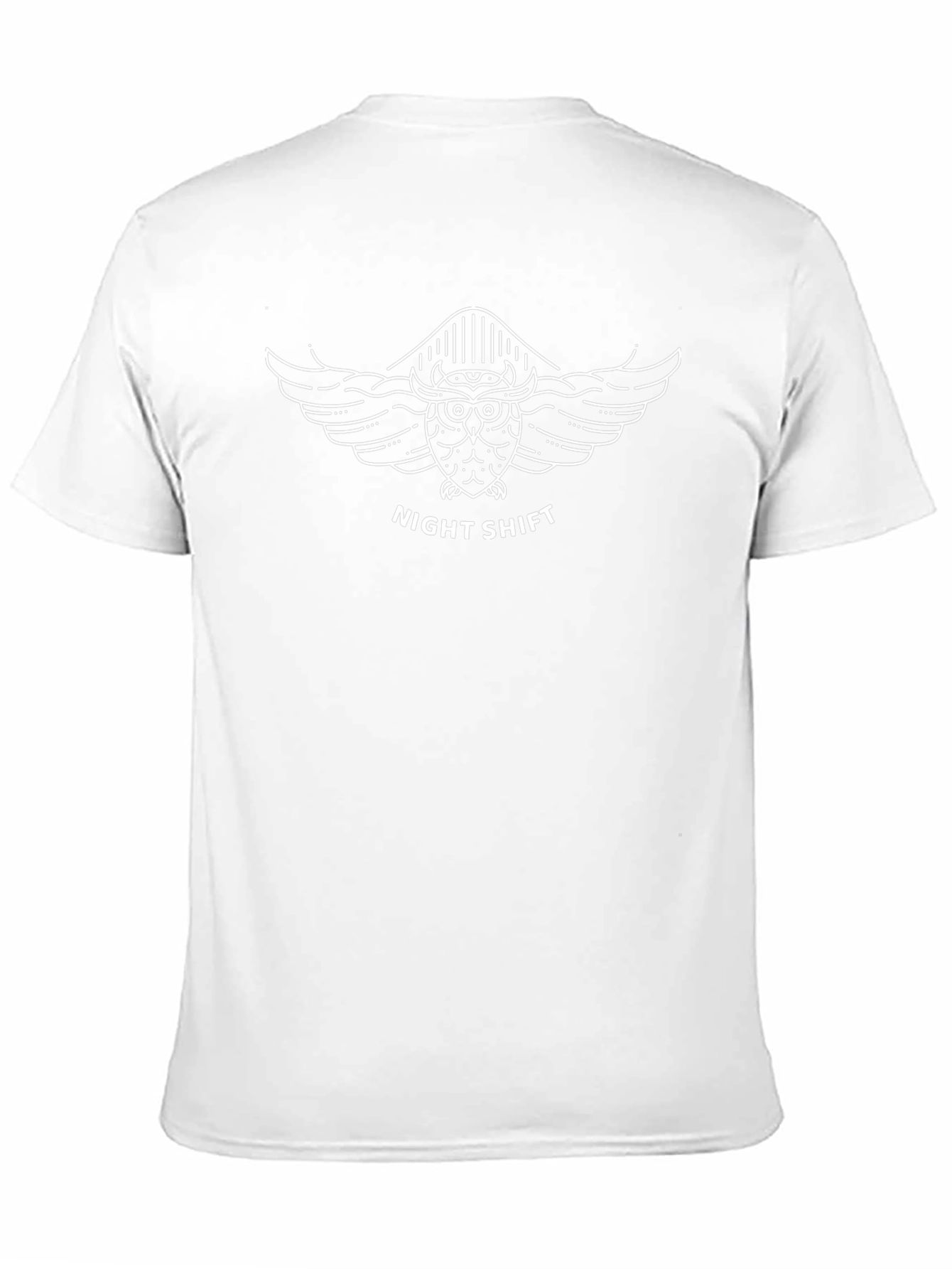 Night Shift Owl Graphic Tee - Black Cotton T-Shirt