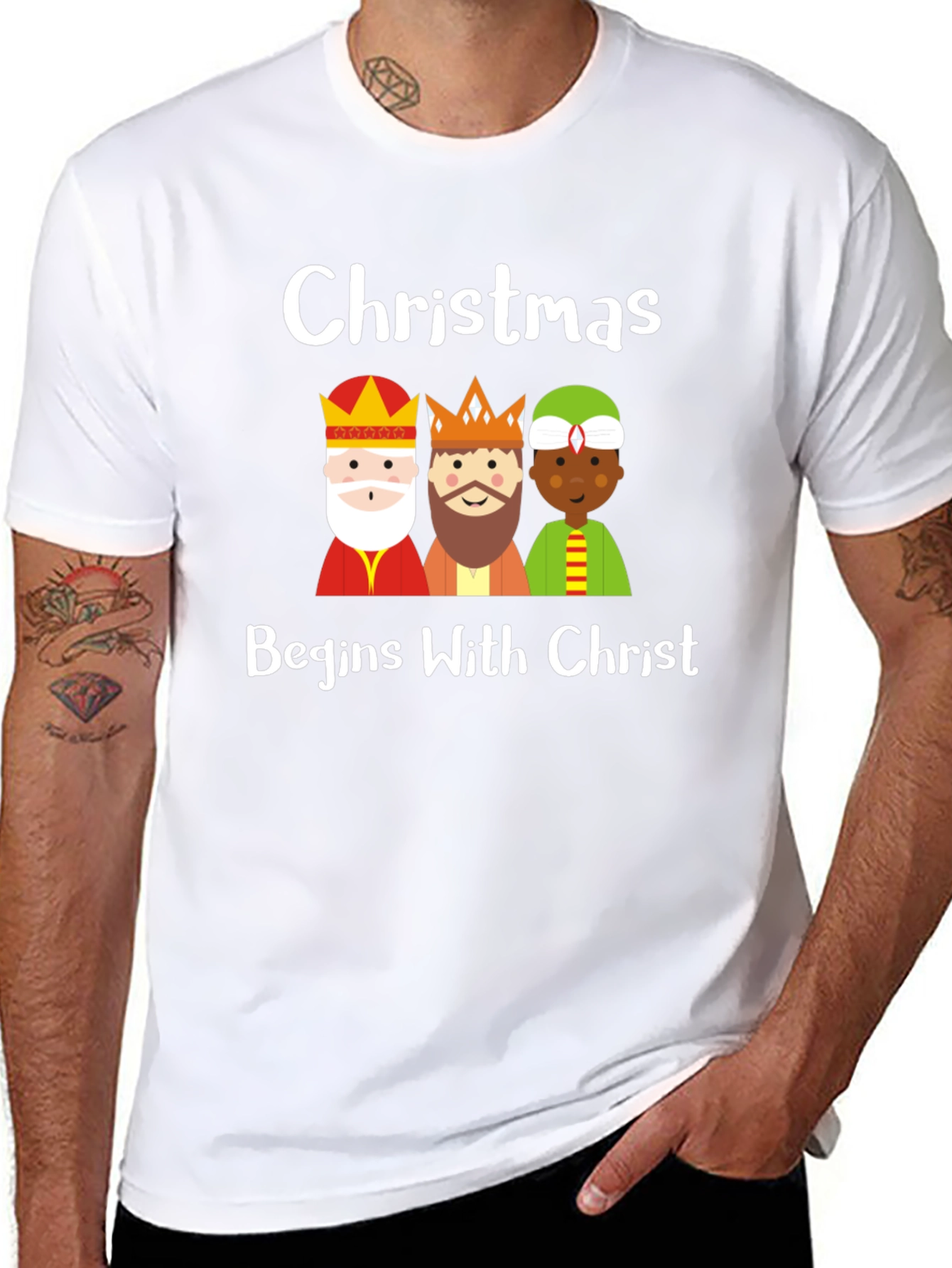 Christmas Begins With Christ Three Kings Graphic T-Shirt