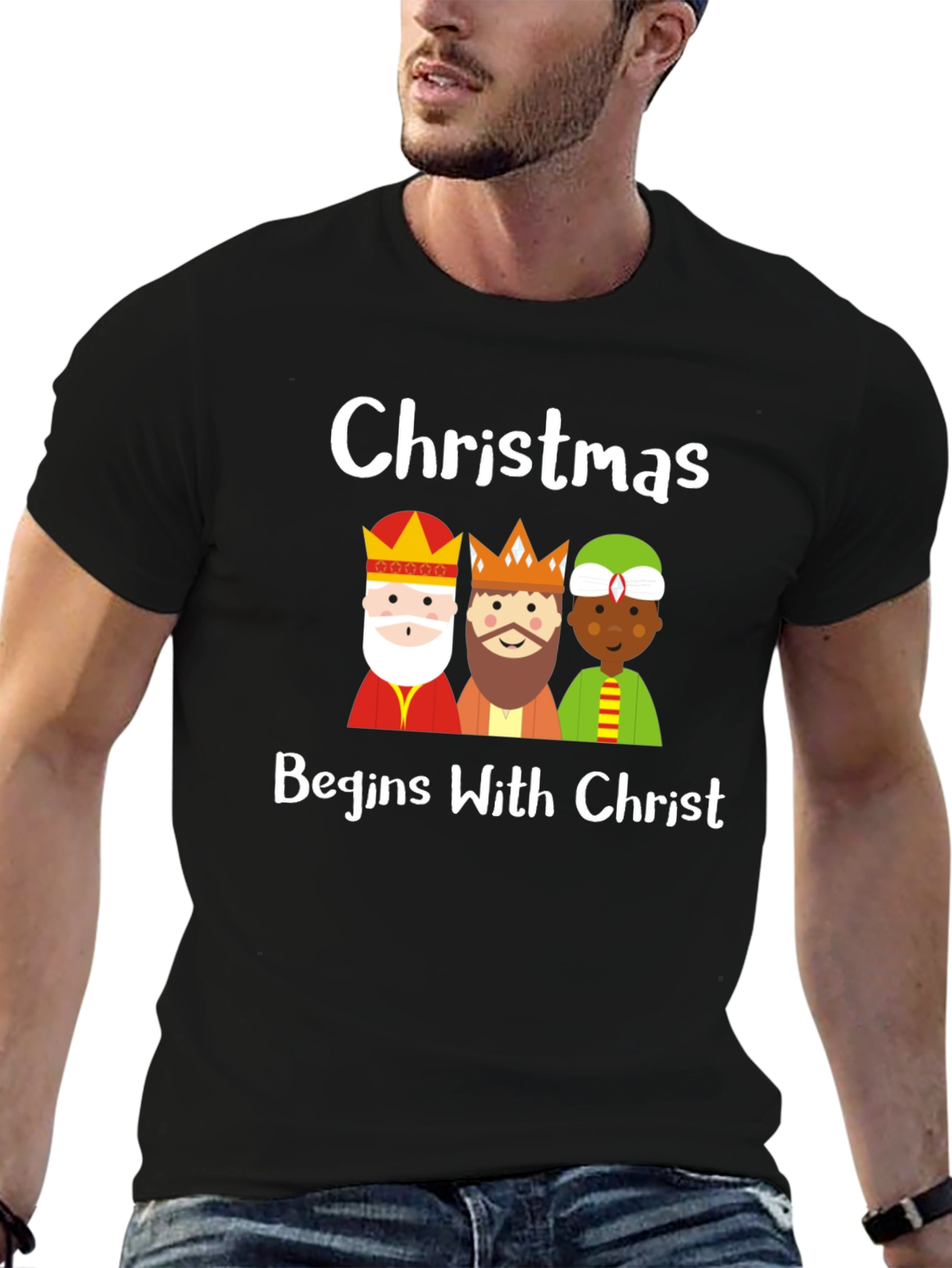 Christmas Begins With Christ Three Kings Graphic T-Shirt