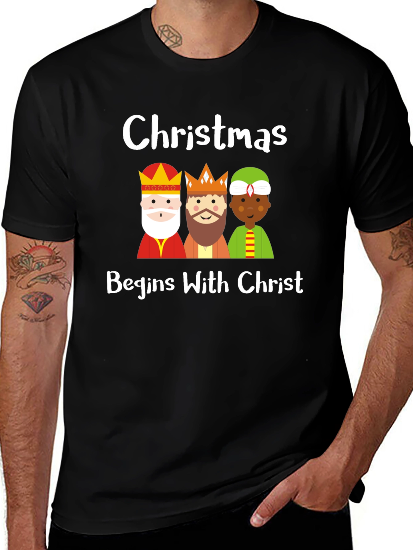 Christmas Begins With Christ Three Kings Graphic T-Shirt