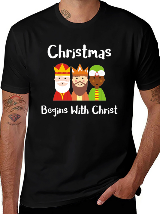 Christmas Begins With Christ Three Kings Graphic T-Shirt