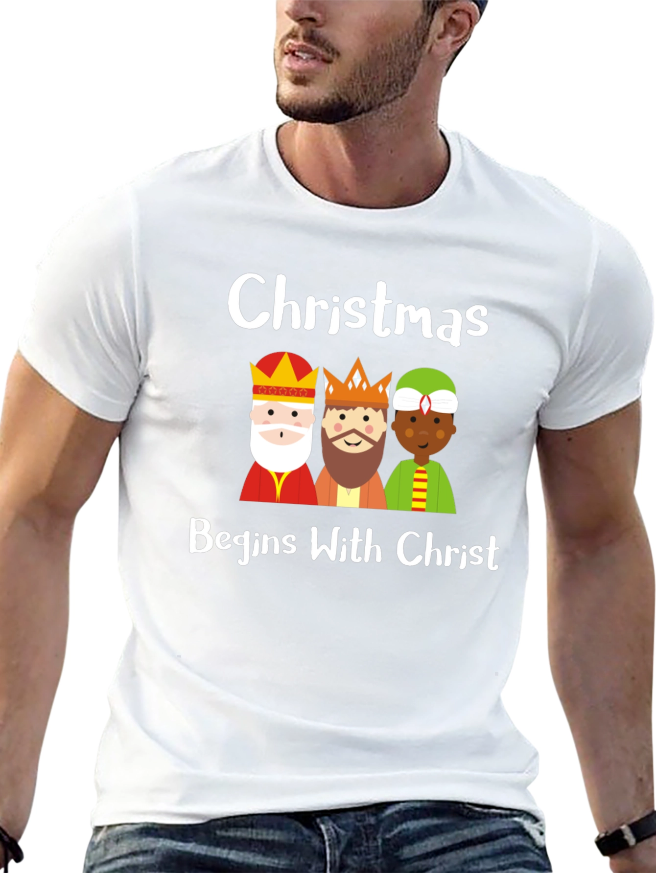 Christmas Begins With Christ Three Kings Graphic T-Shirt