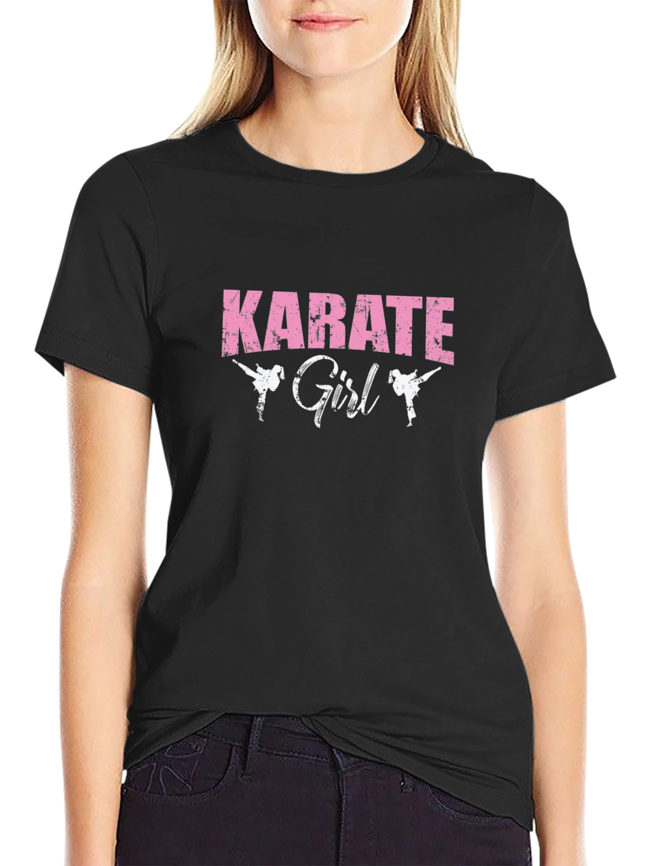 Karate Girl Graphic Tee - Black