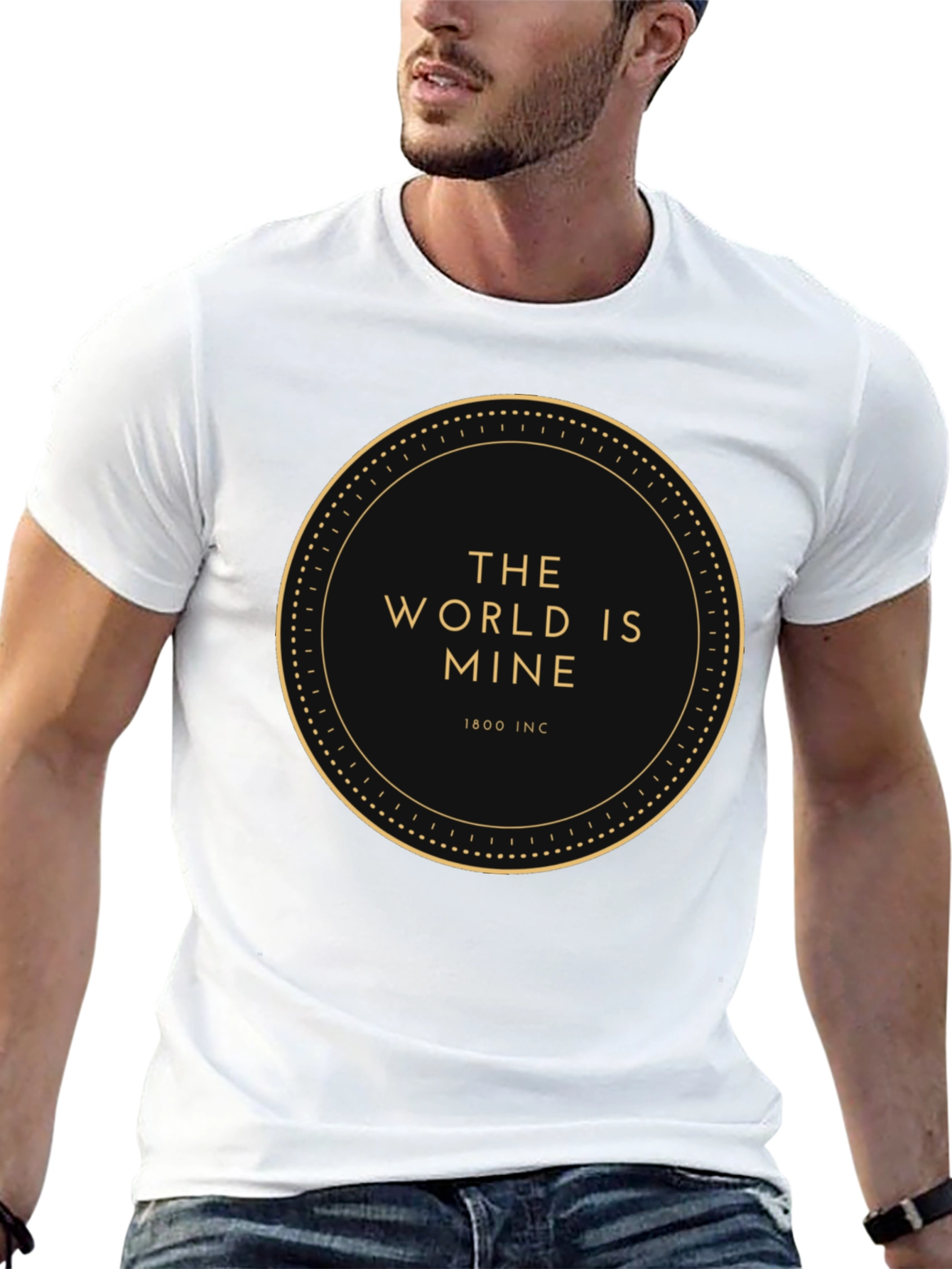 The World Is Mine Mens Black Graphic Tee