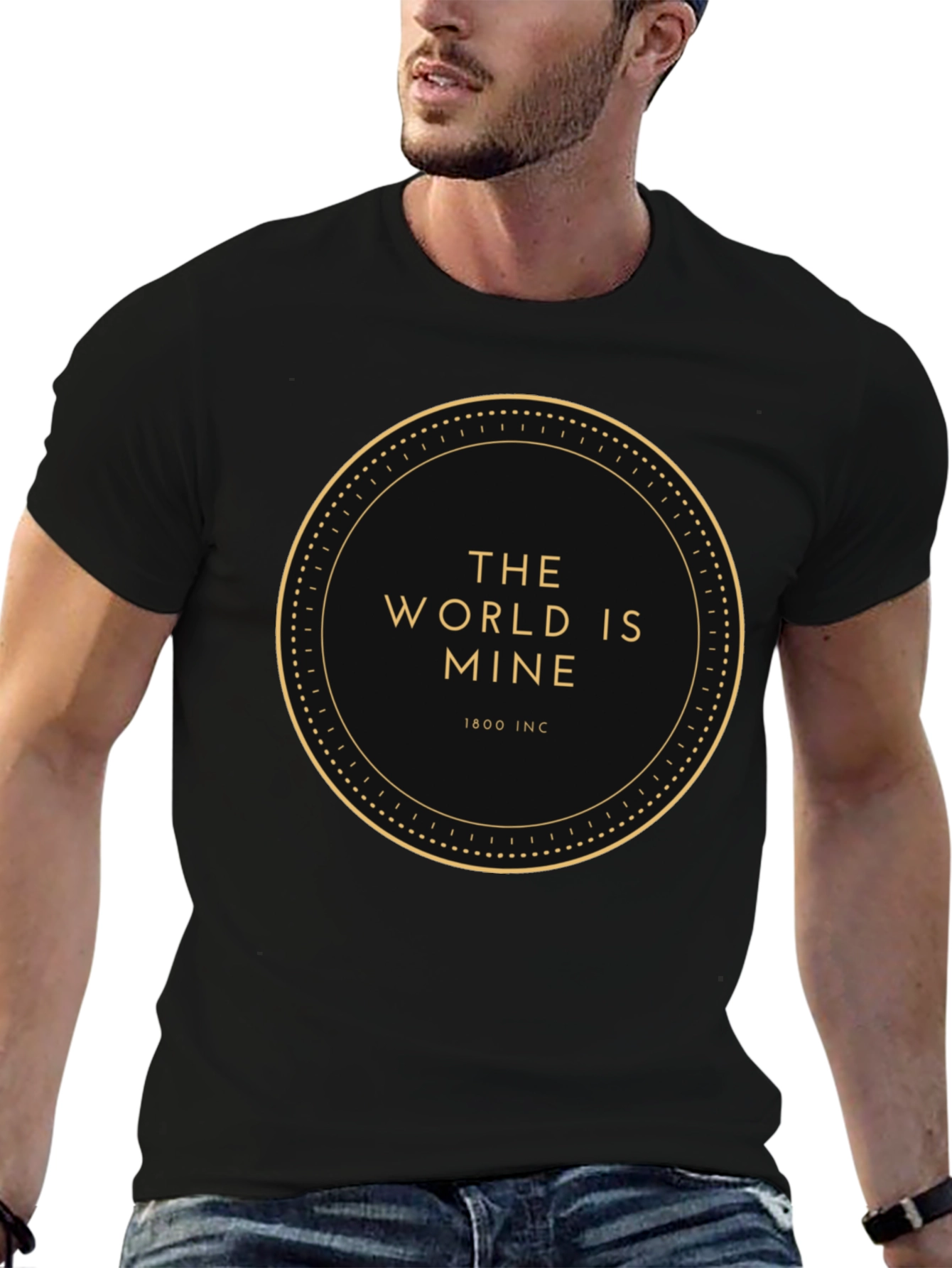 The World Is Mine Mens Black Graphic Tee