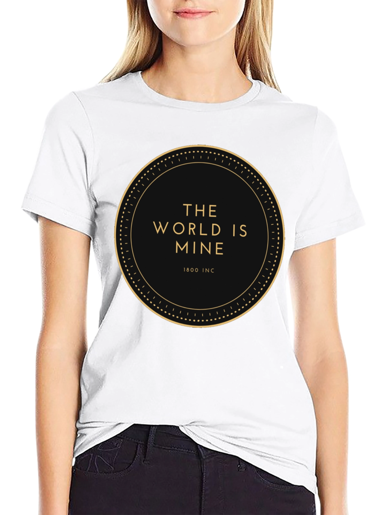 The World Is Mine Mens Black Graphic Tee