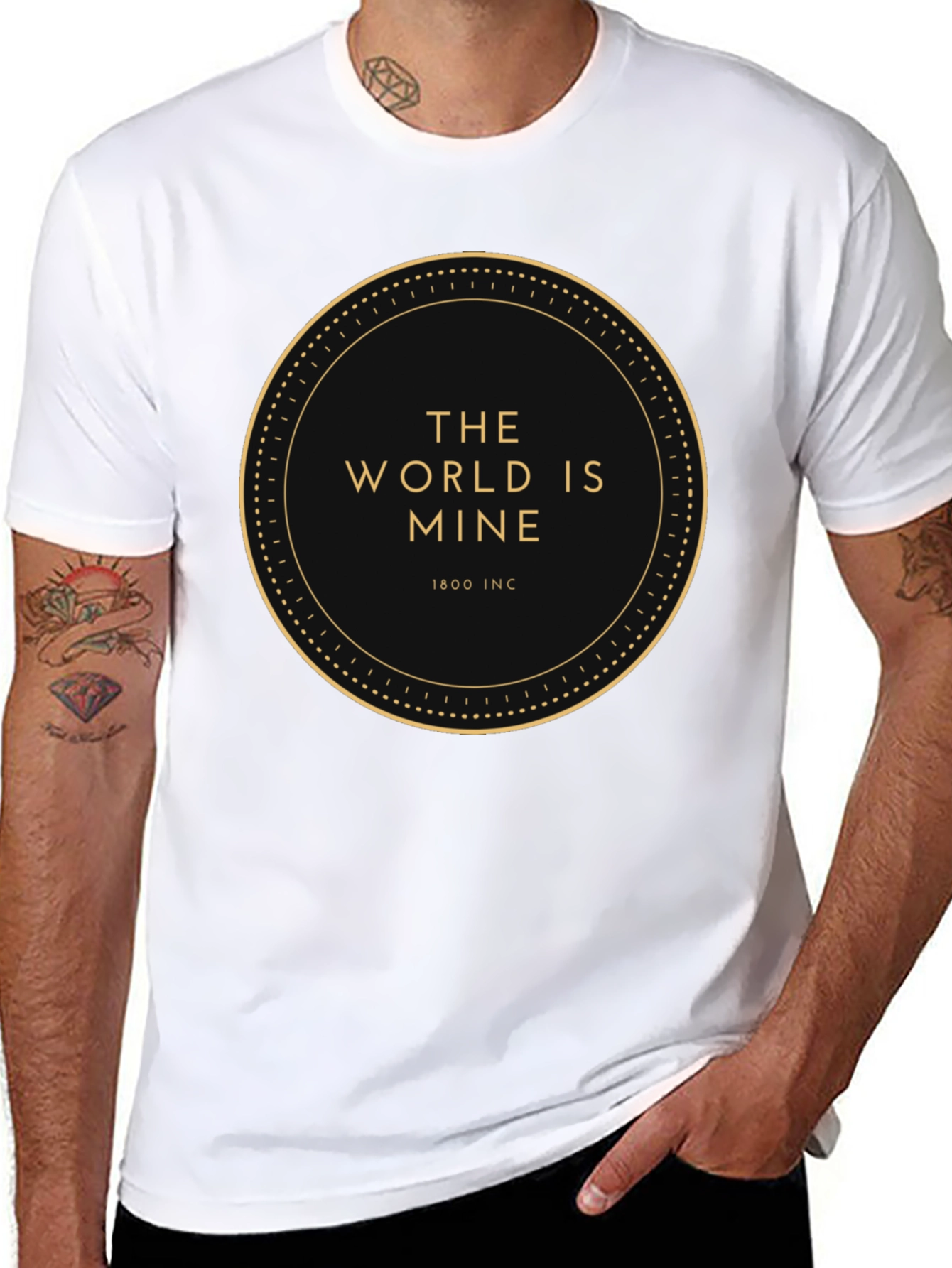 The World Is Mine Mens Black Graphic Tee