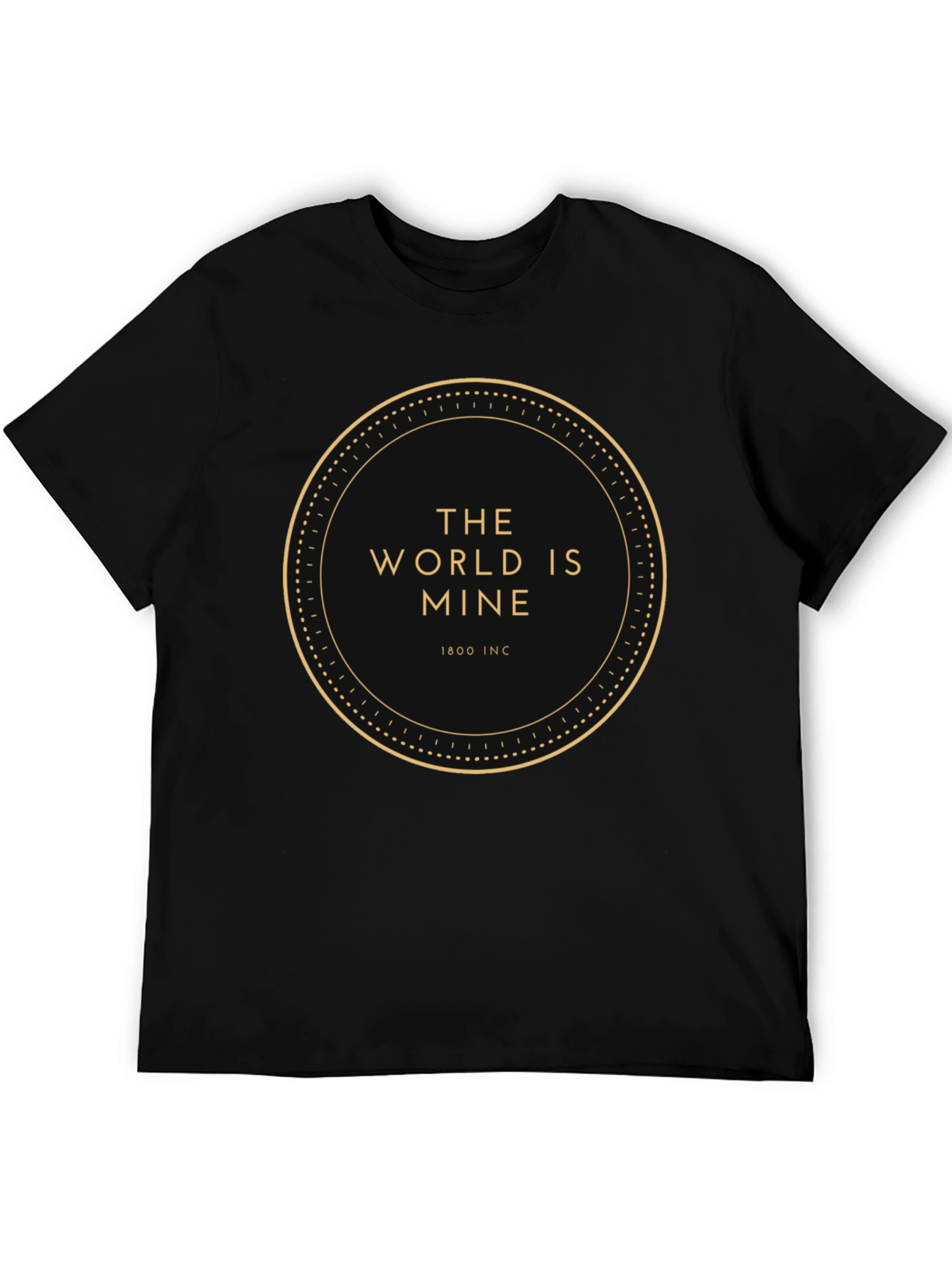 The World Is Mine Mens Black Graphic Tee