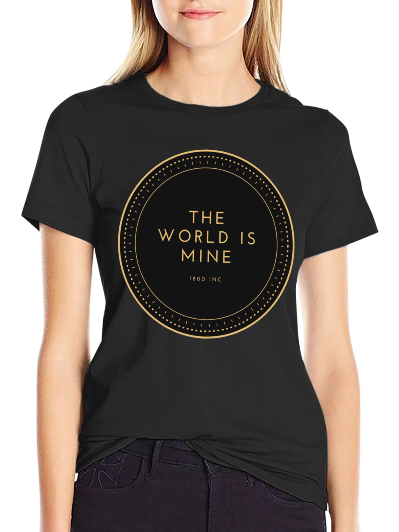 The World Is Mine Mens Black Graphic Tee