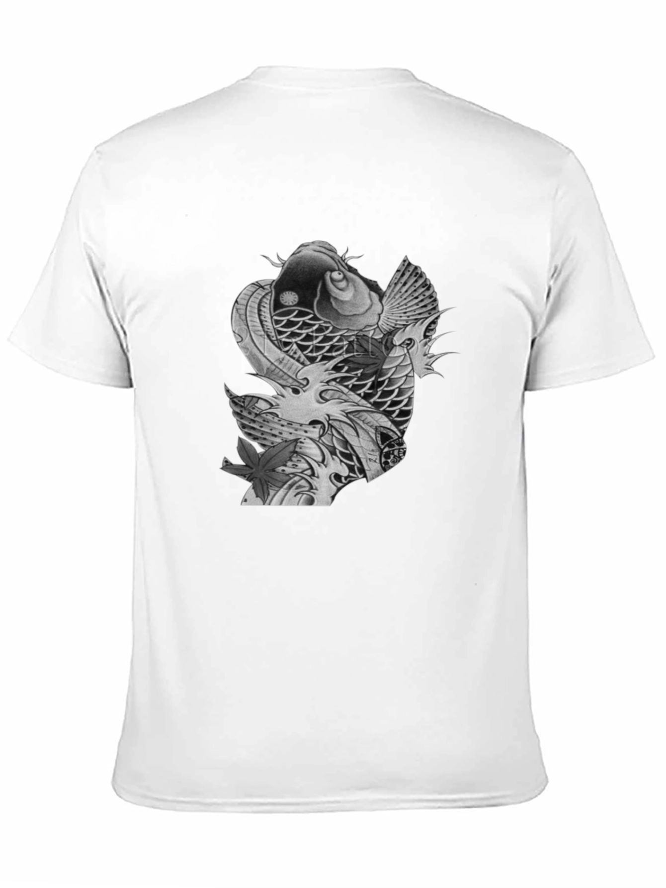 Koi Fish Graphic Tee - Stylish Mens Black T-Shirt