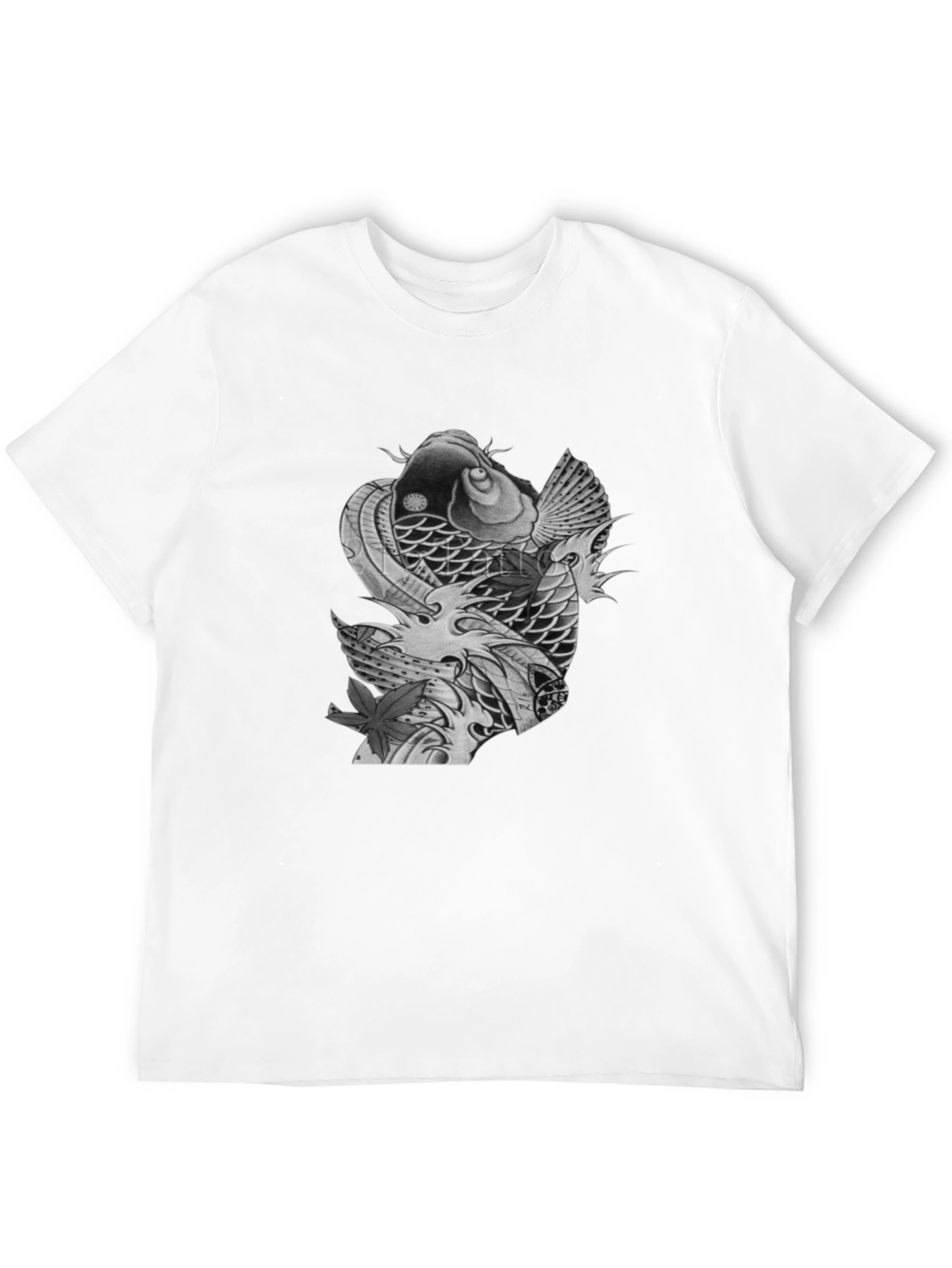Koi Fish Graphic Tee - Stylish Mens Black T-Shirt