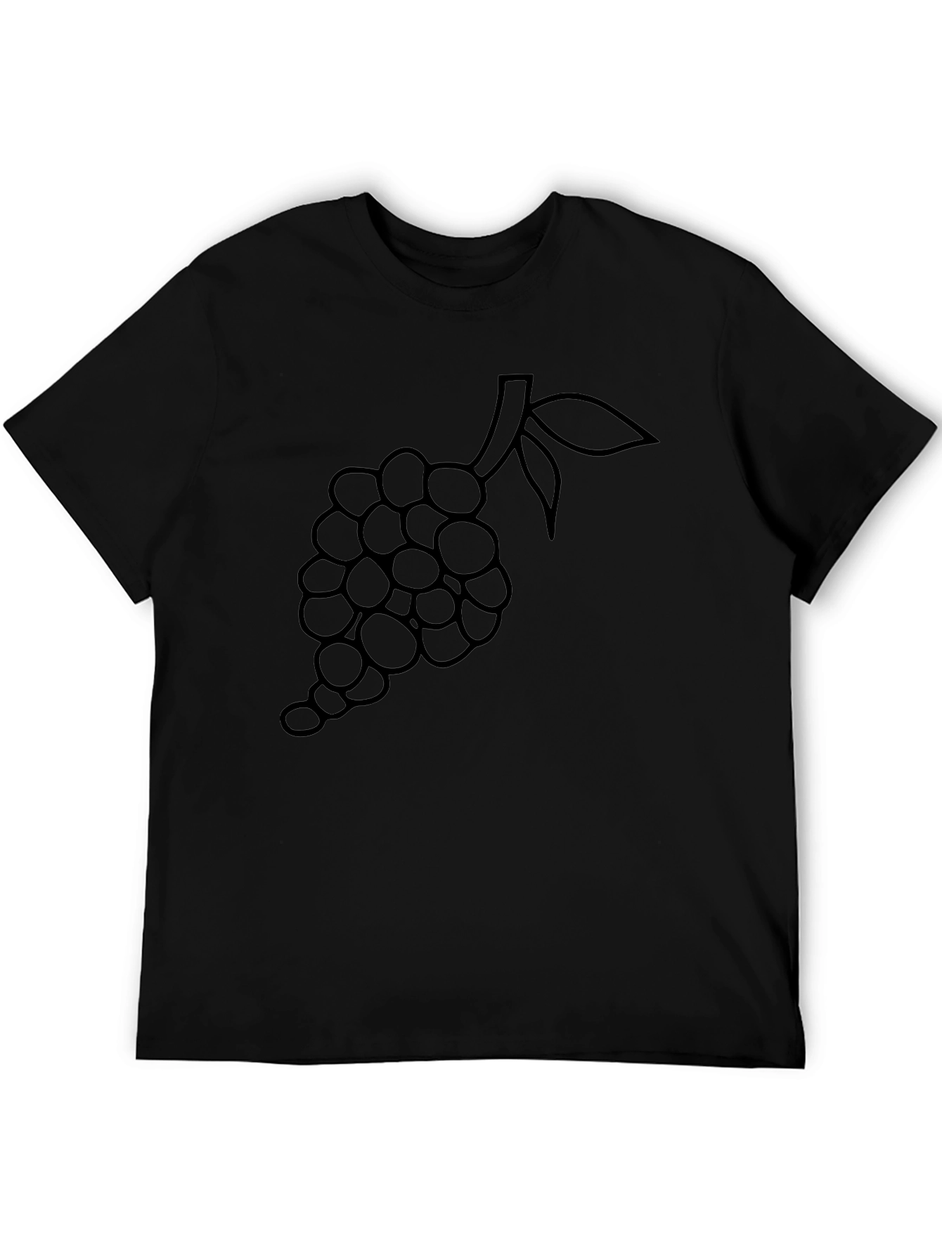 Grapes Graphic Black T-Shirt - Stylish Fruit Design