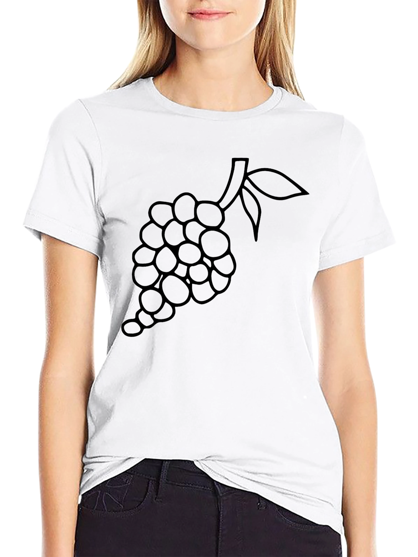 Grapes Graphic Black T-Shirt - Stylish Fruit Design
