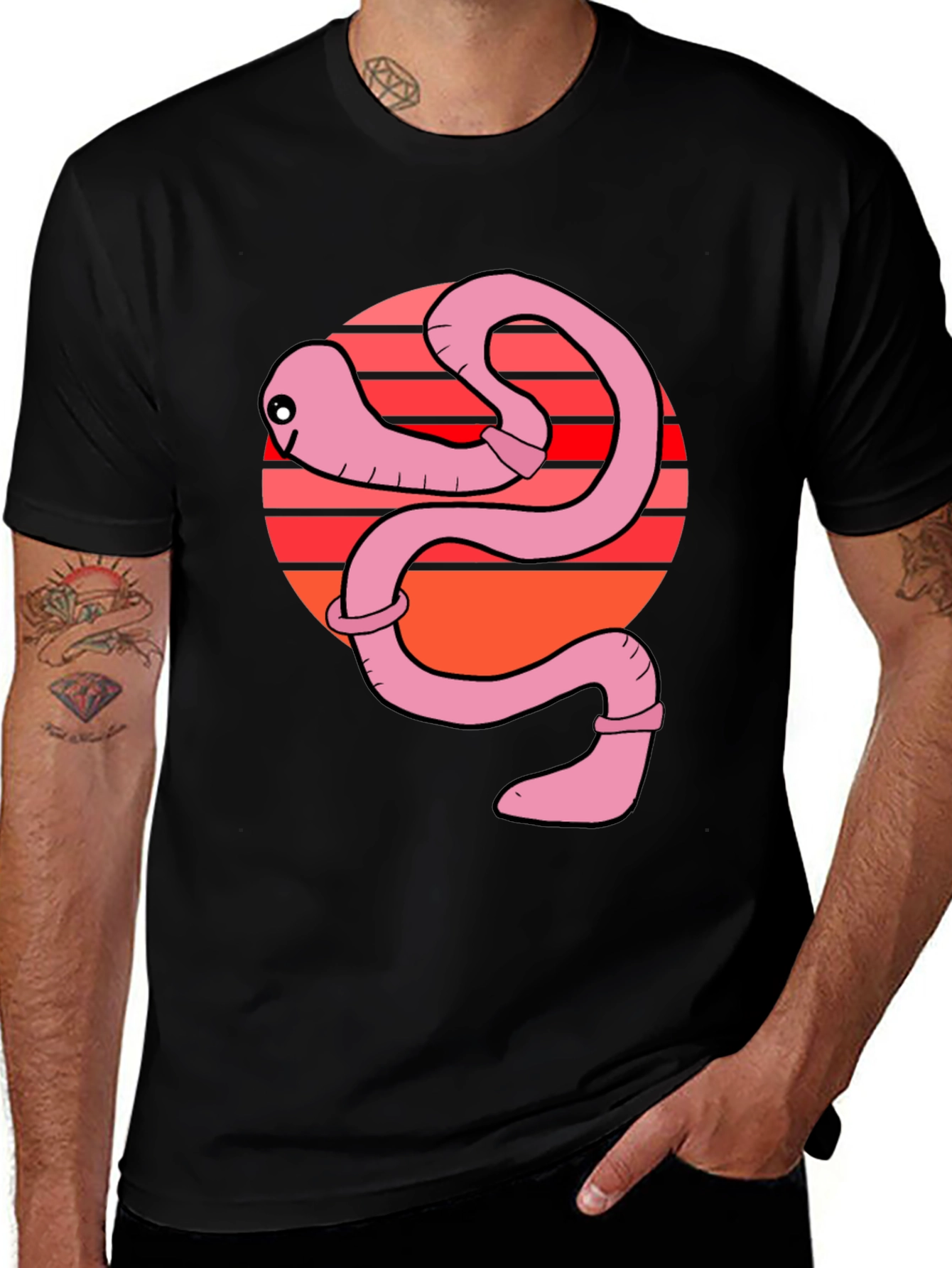 Funny Worm Graphic T-Shirt - Unique Design