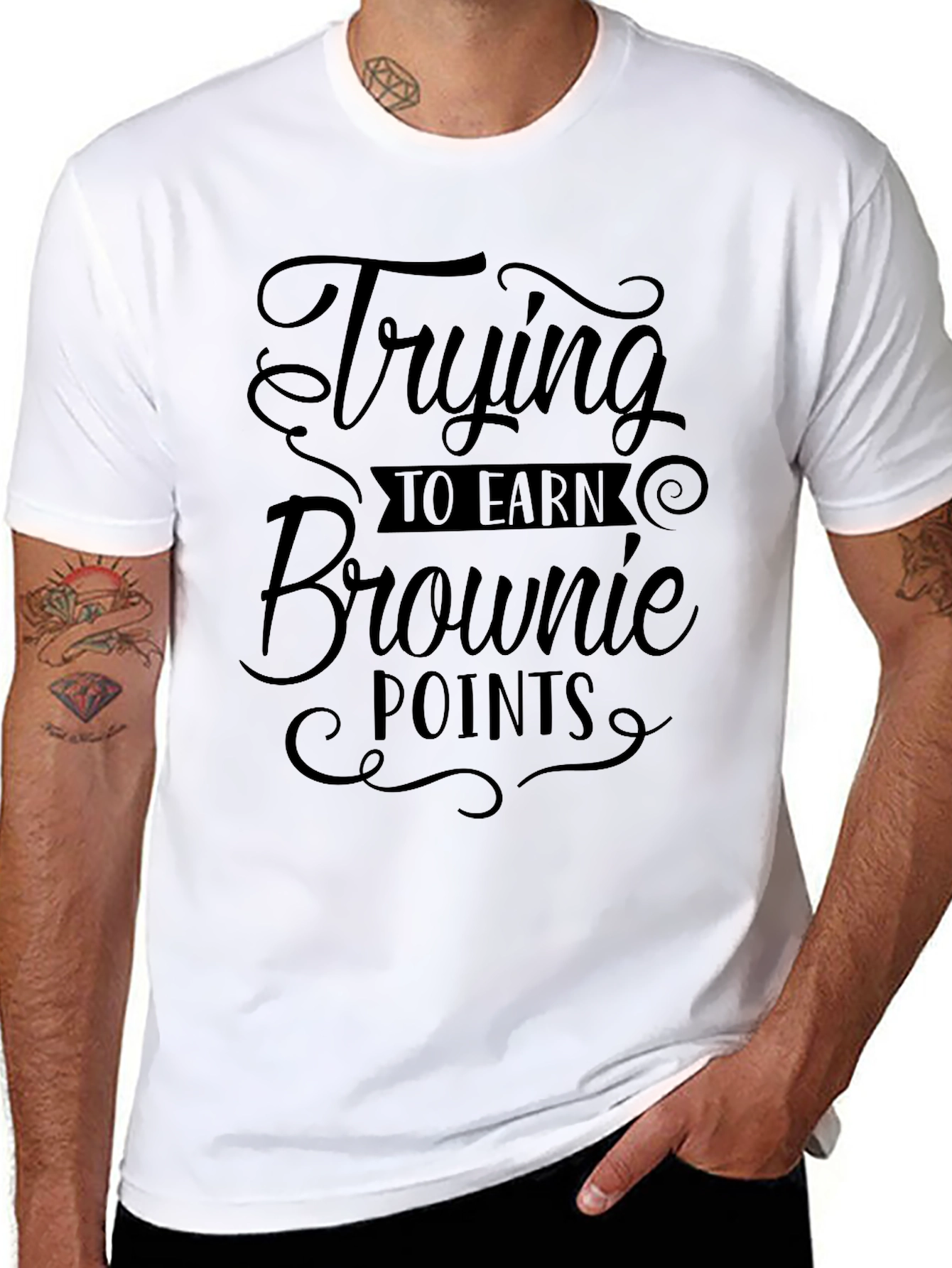 Trying to Earn Brownie Points Mens Graphic Tee