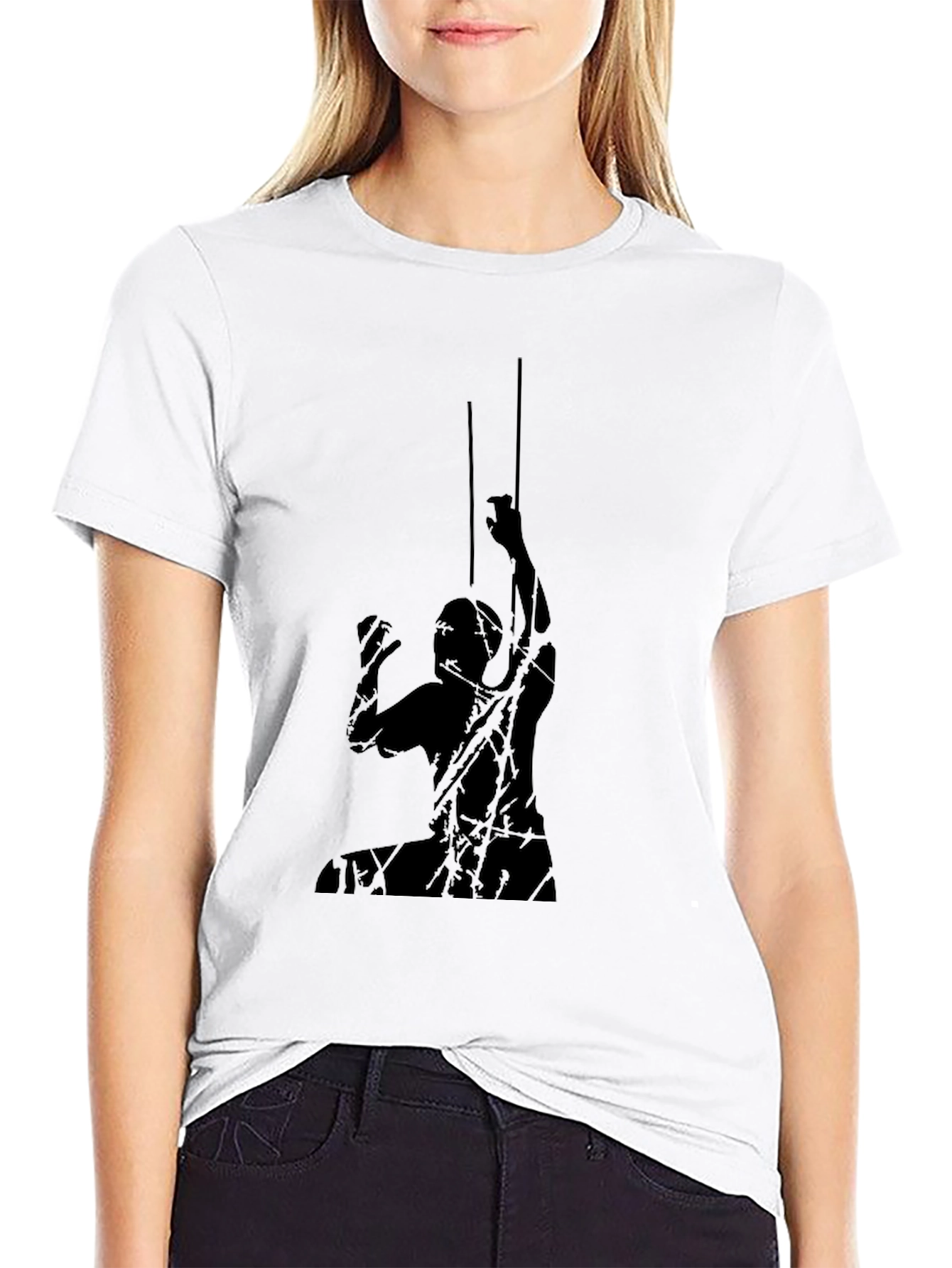 Black Graphic Tee - Climbing Silhouette