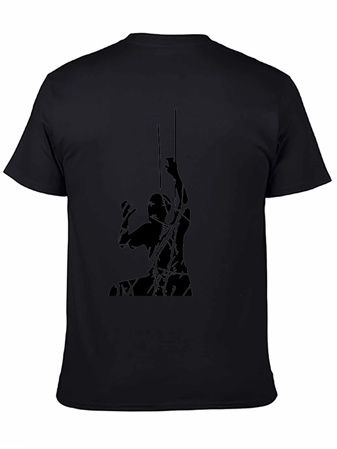 Black Graphic Tee - Climbing Silhouette
