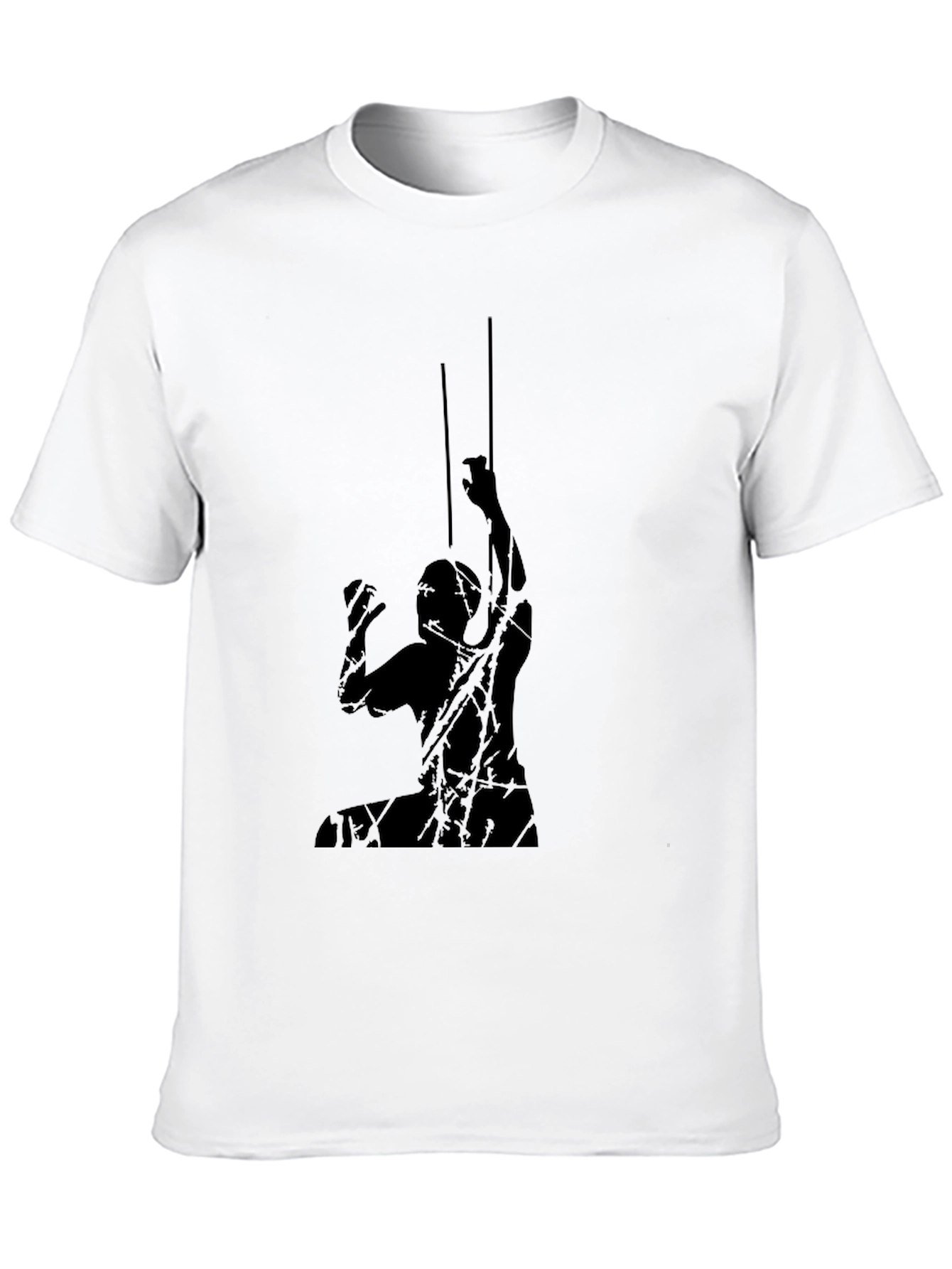 Black Graphic Tee - Climbing Silhouette